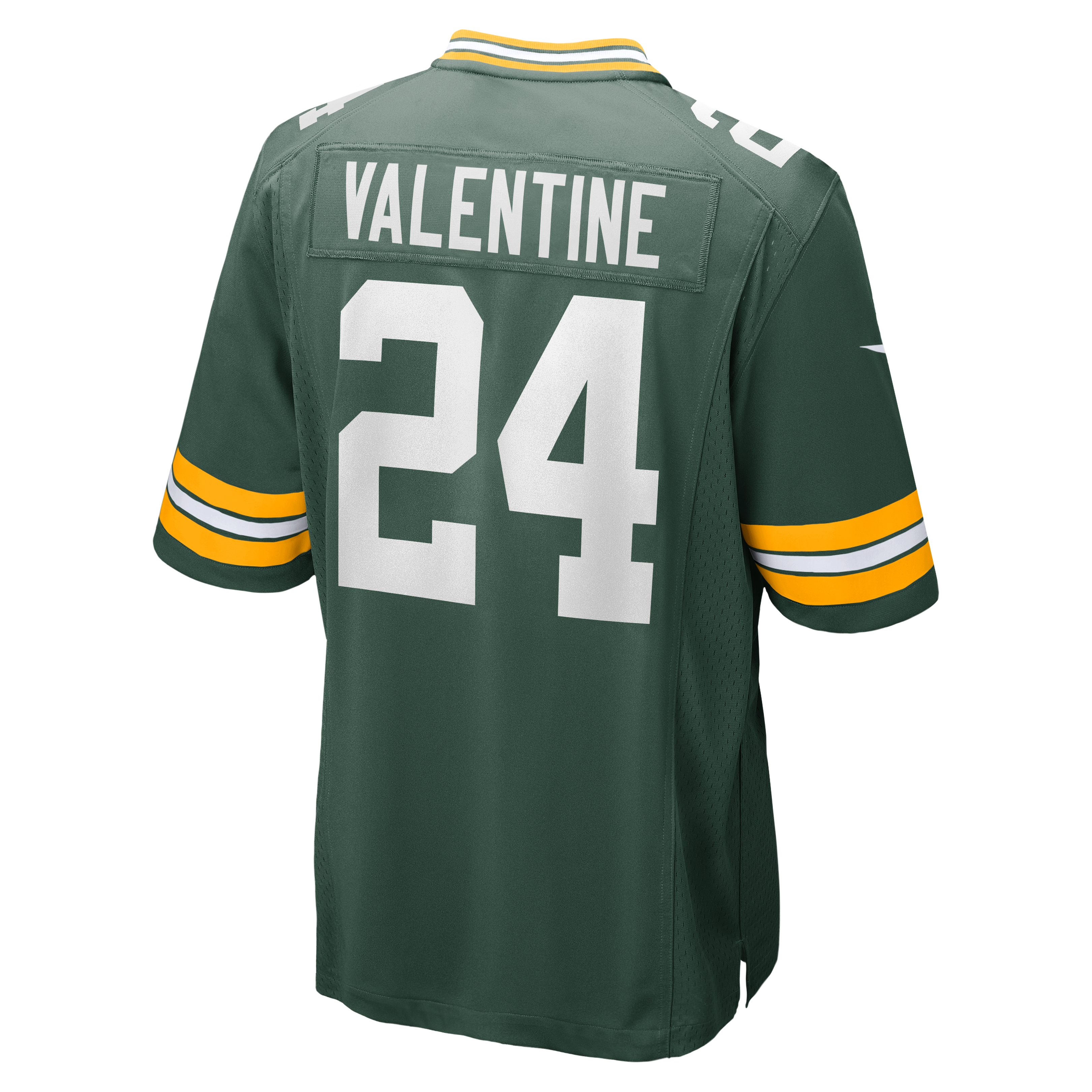 Carrington Valentine Green Bay Packers Game Jersey Green NFL Football Fan Wear Carrington Valentine
