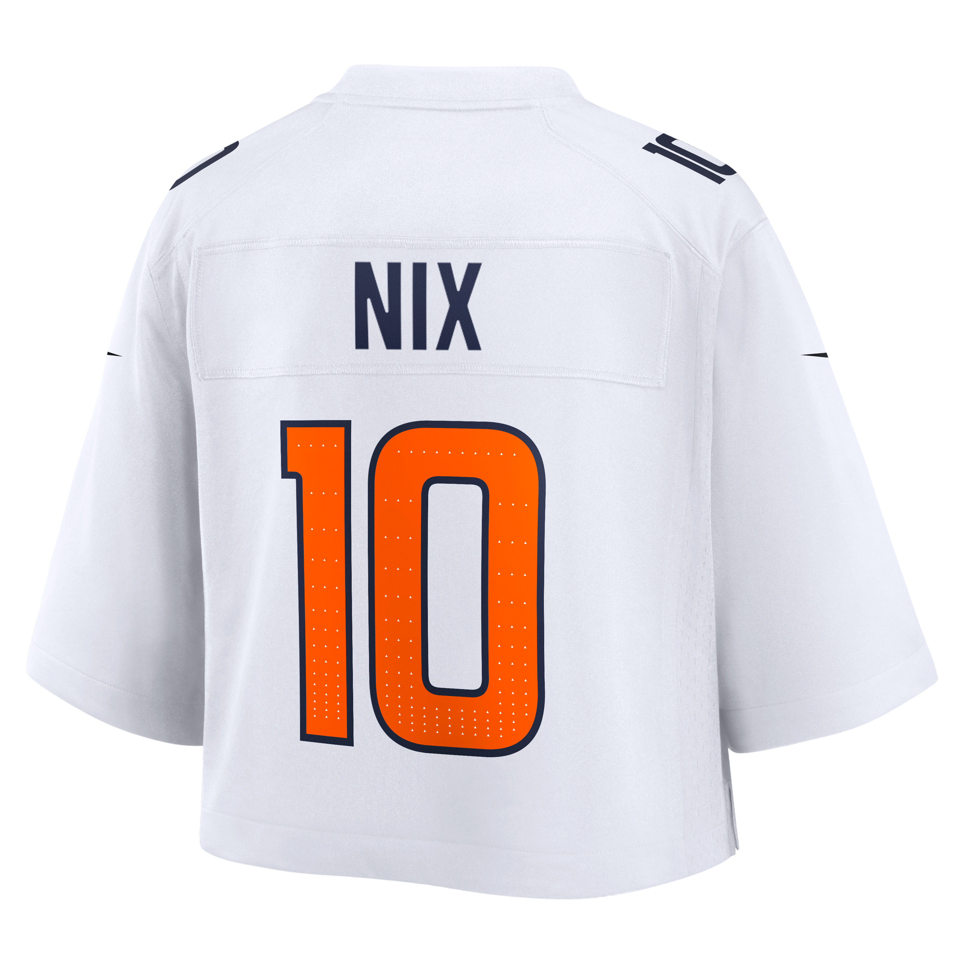 Bo Nix Cropped Denver Broncos Game Jersey White NFL Football Fan Wear