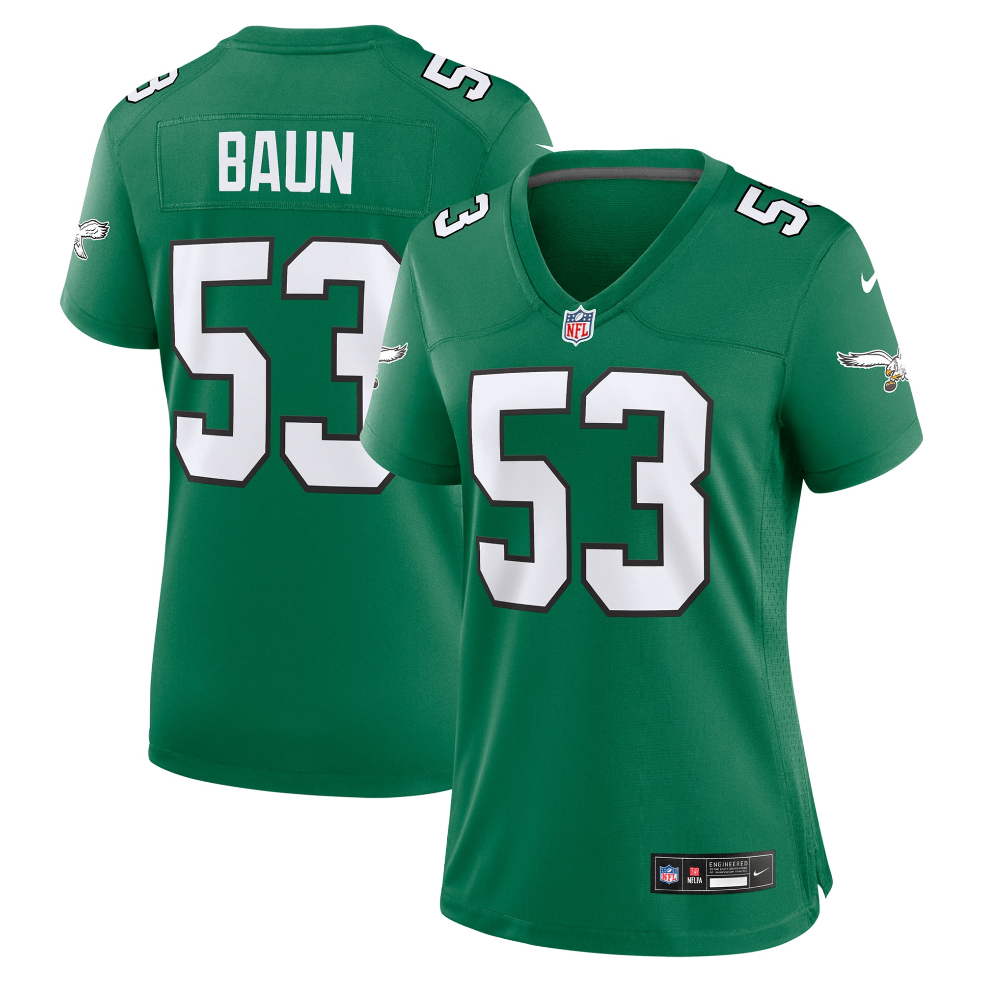 Zack Baun Philadelphia Eagles Game Jersey Kelly Green NFL Football Fan Wear Zack Baun