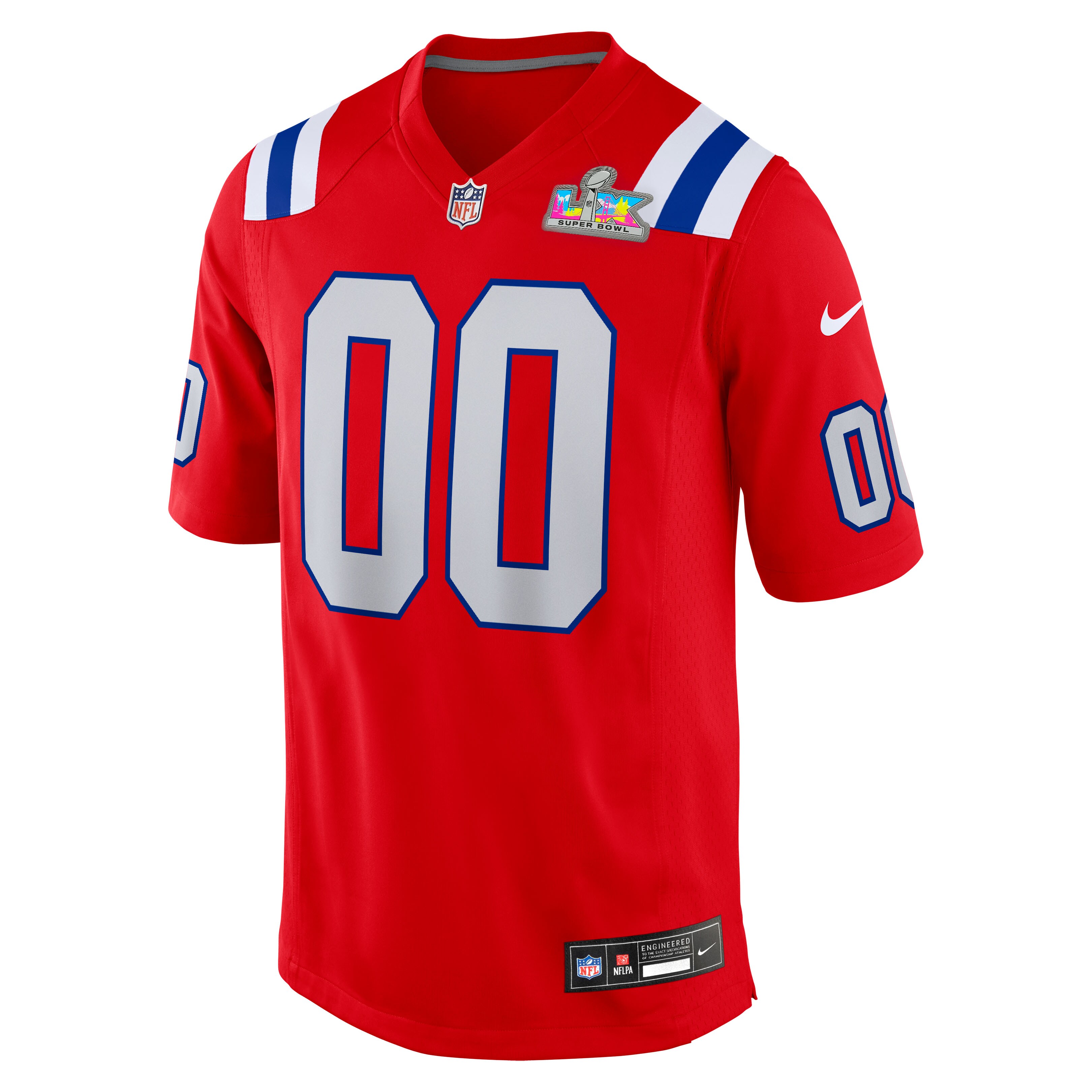 LX Patch New England Patriots Game Jersey Red NFL Football Fan Wear Custom Number
