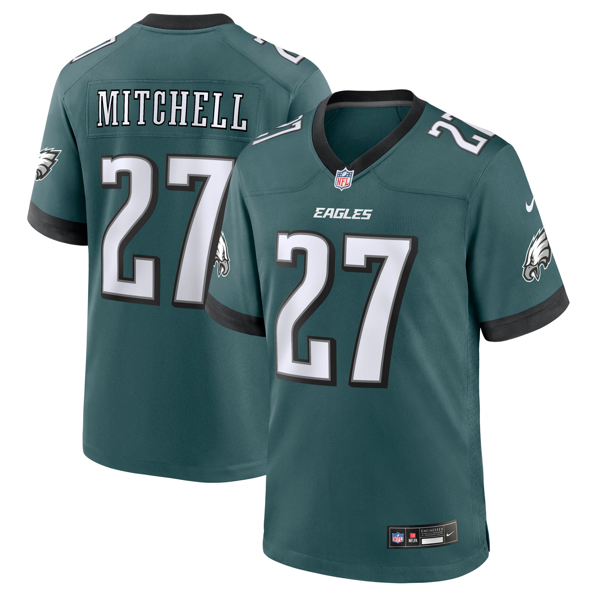 Quinyon Mitchell Philadelphia Eagles Game Jersey Midnight NFL Football Fan Wear