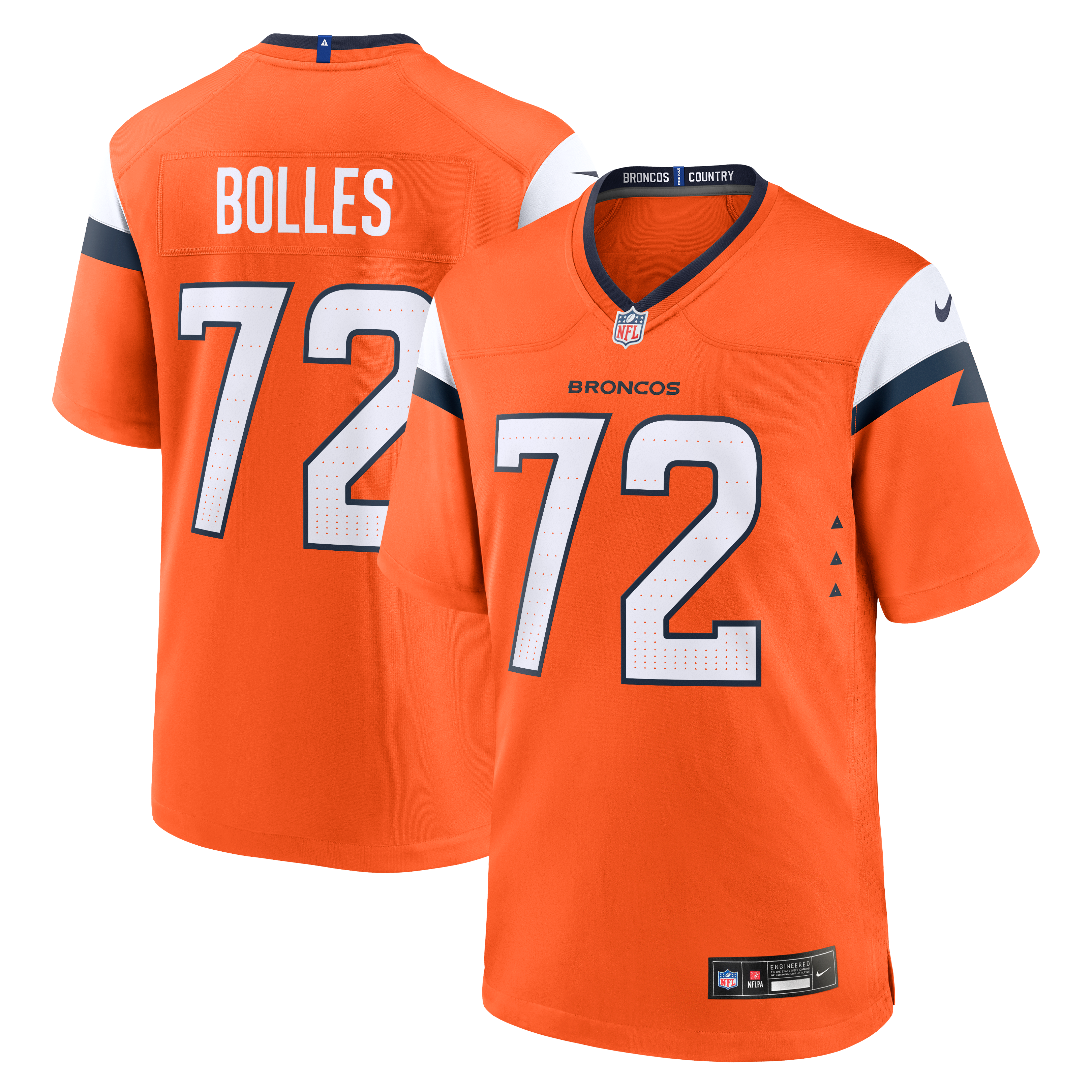 Garett Bolles Denver Broncos Game Jersey Orange NFL Football Fan Wear