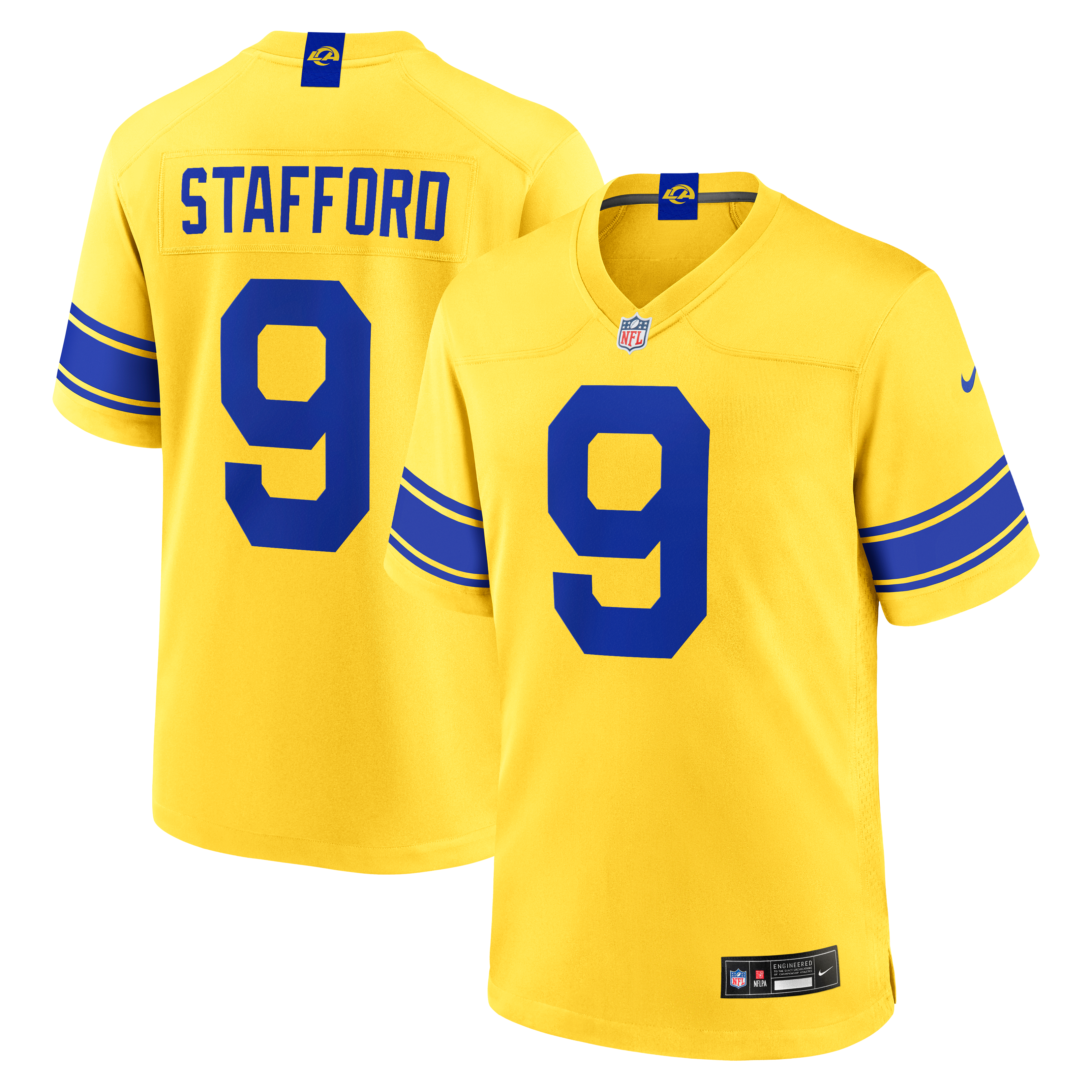 Matthew Stafford Sol Los Angeles Rams Game Jersey NFL Football Fan Wear