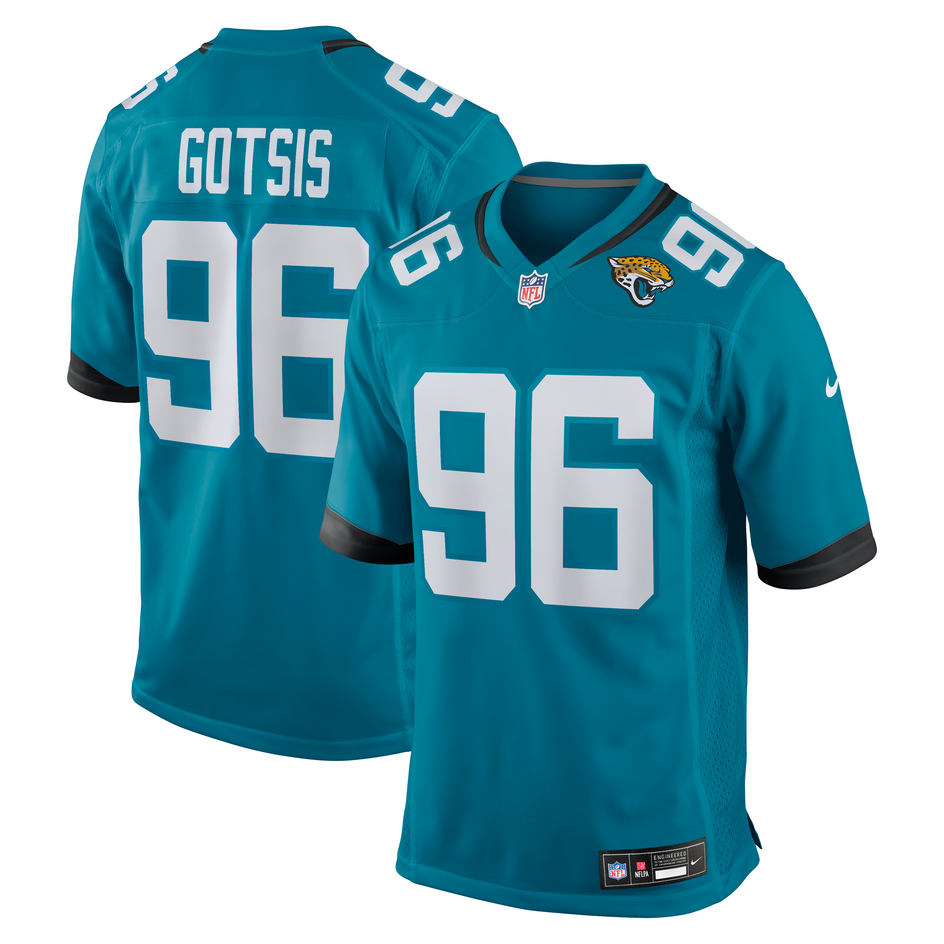 Adam Gotsis Jacksonville Jaguars Game Jersey Teal NFL Football Fan Wear