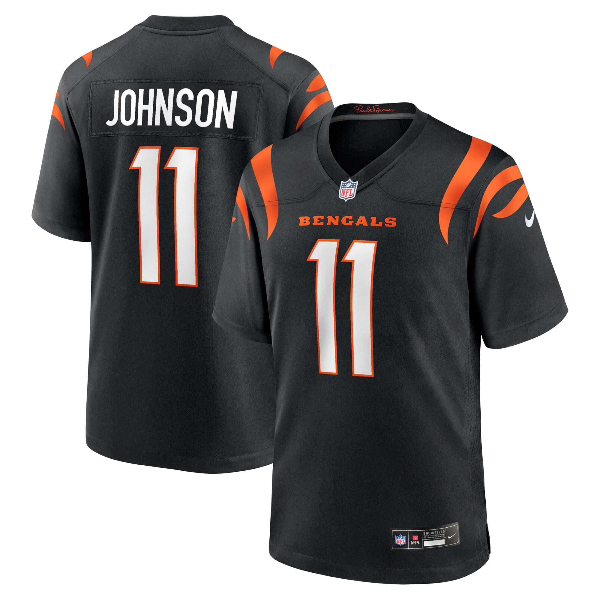 Josh Johnson Cincinnati Bengals Game Jersey Black NFL Football Fan Wear