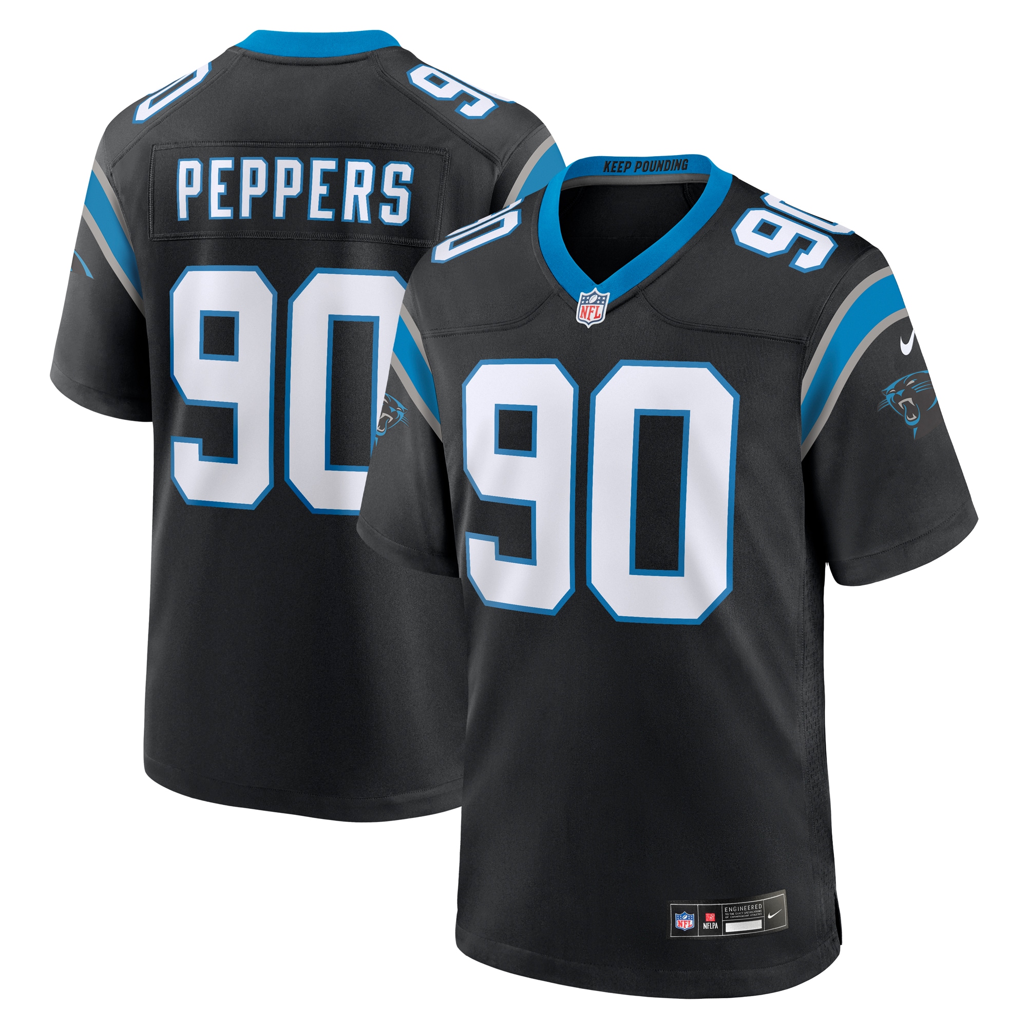 Julius Peppers Retired Carolina Panthers Game Jersey Black NFL Football Fan Wear