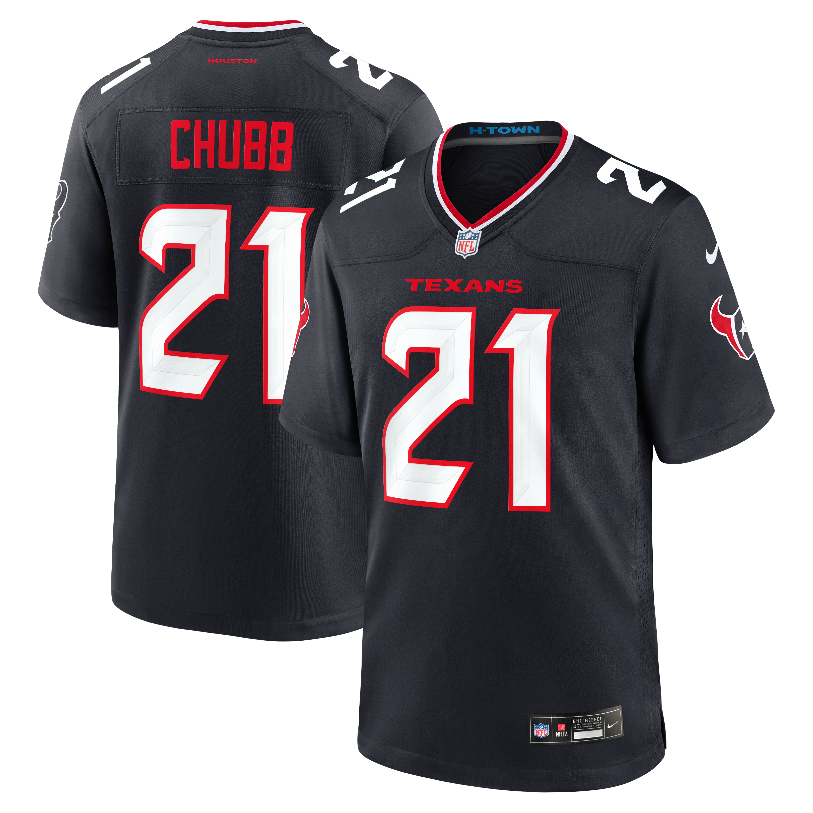 Nick Chubb Houston Texans Game Jersey Navy NFL Football Fan Wear