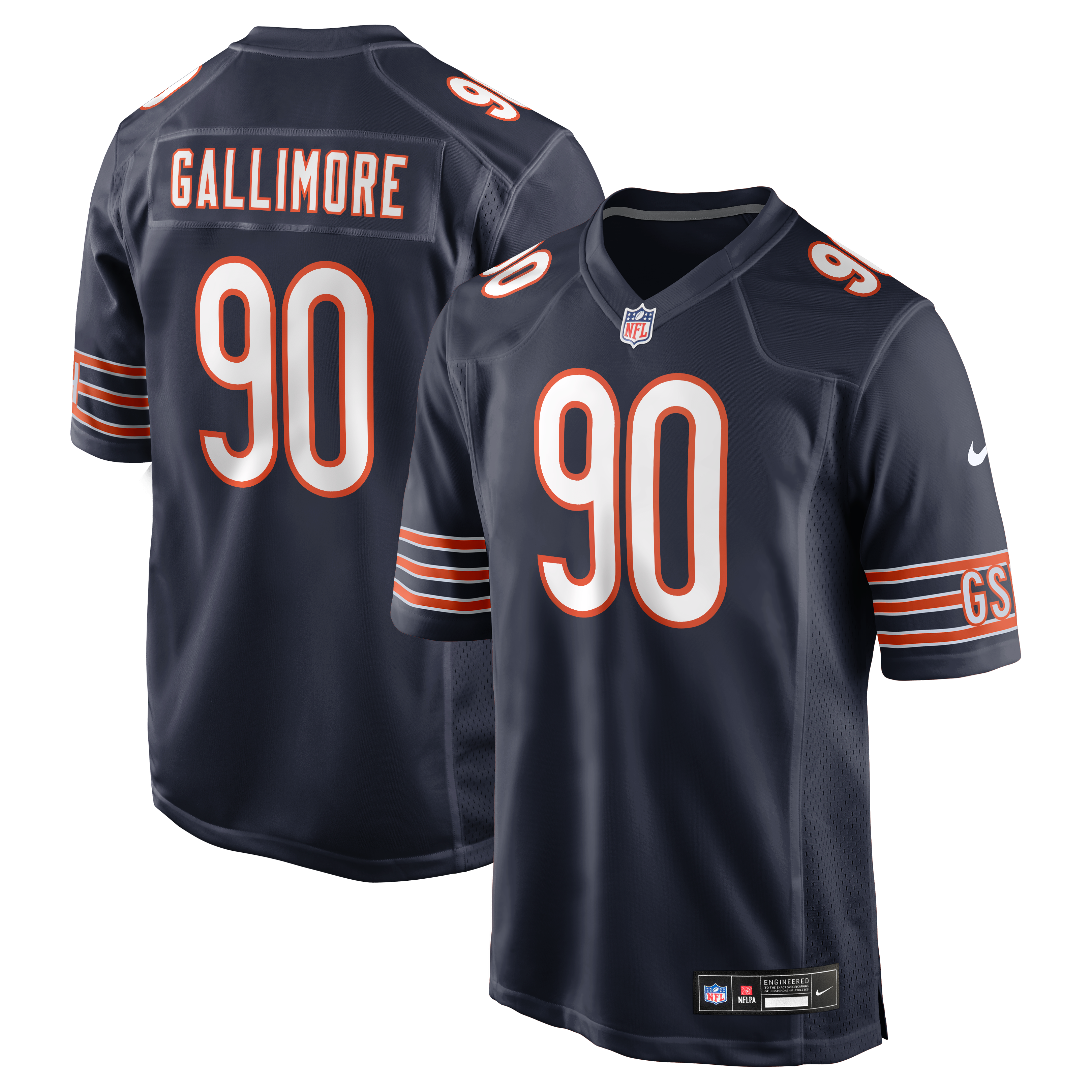 Neville Gallimore Chicago Bears Game Jersey Navy NFL Football Fan Wear Neville Gallimore