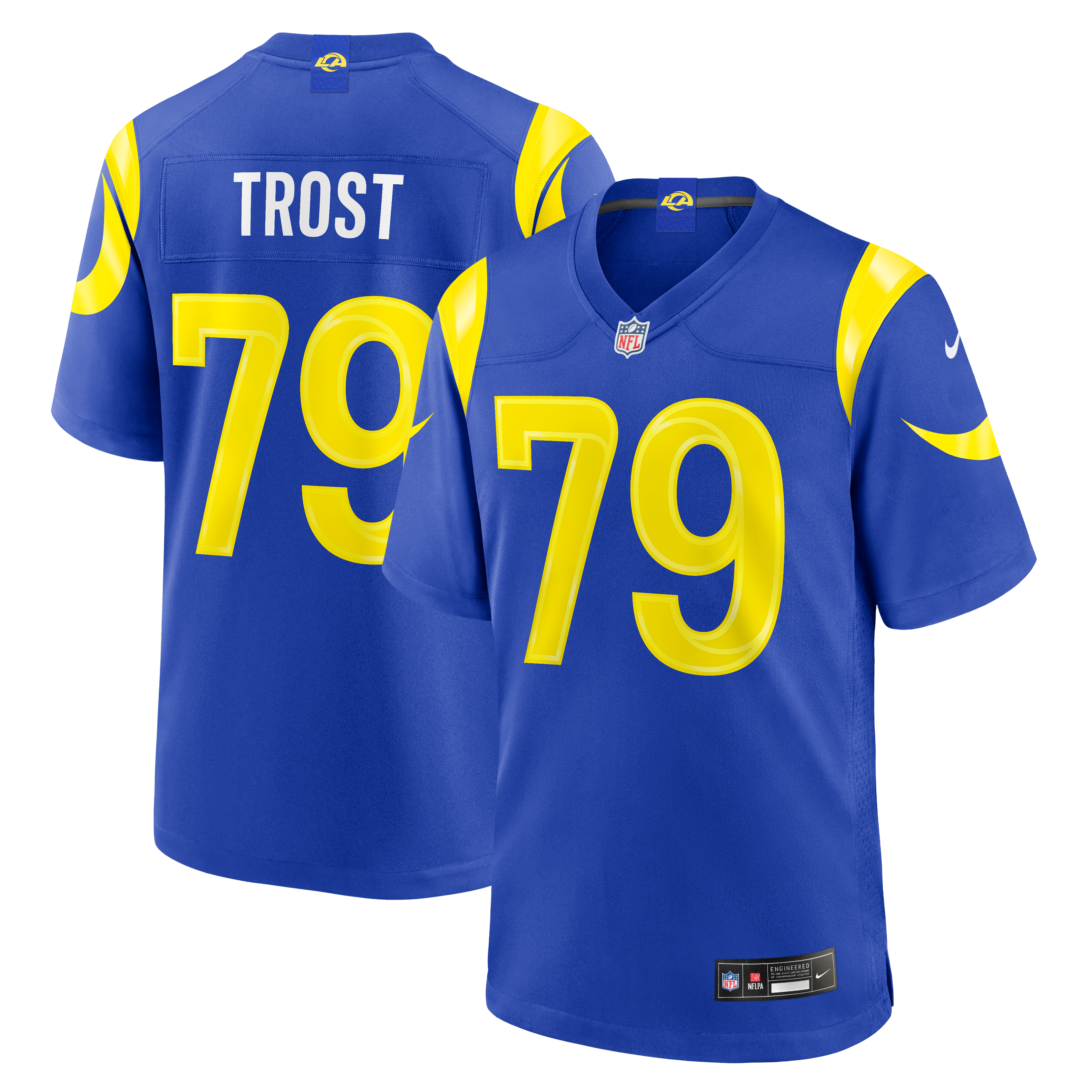 Keagen Trost Los Angeles Rams Game Jersey Royal NFL Football Fan Wear Keagen Trost
