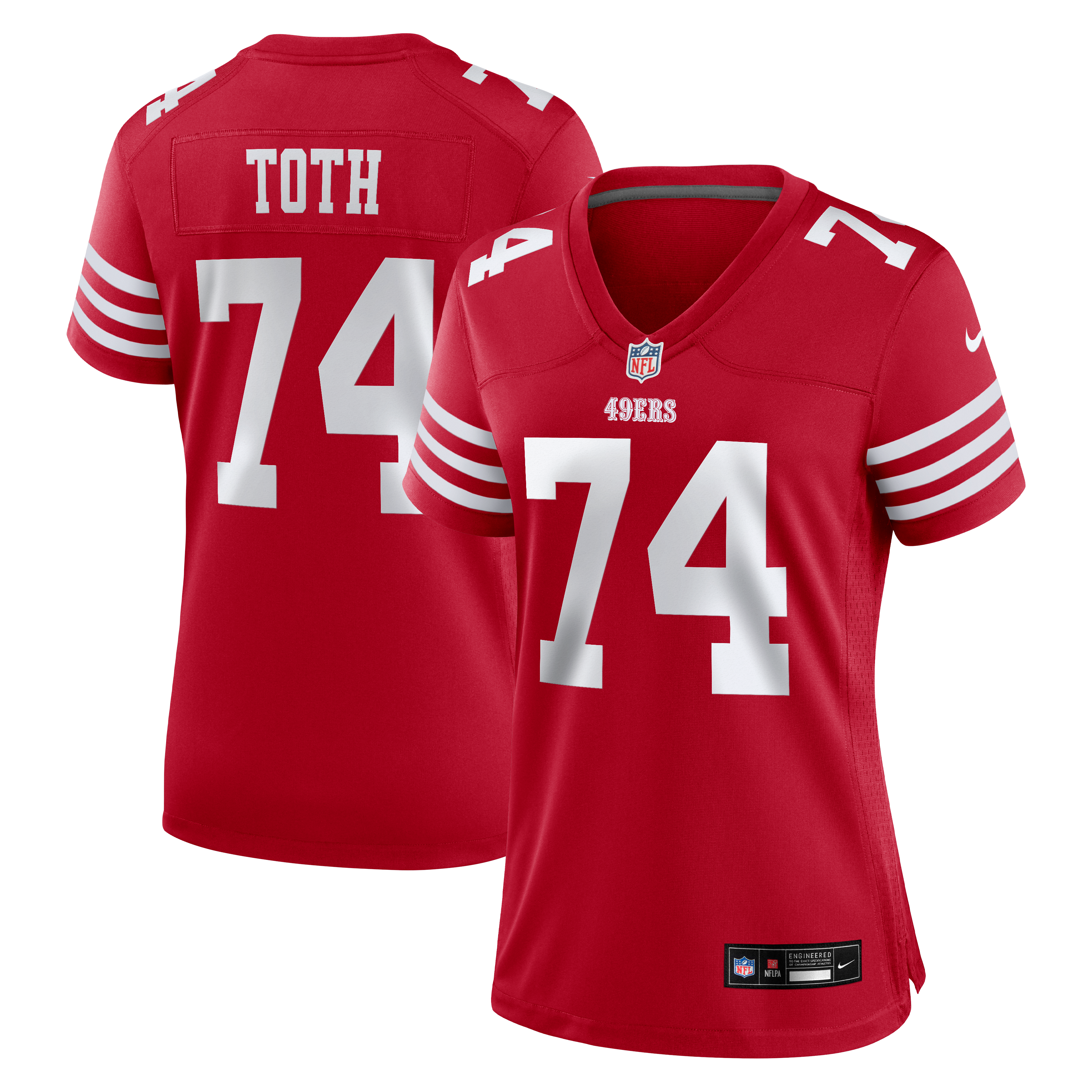 Brett Toth San Francisco 49ers Game Jersey Scarlet NFL Football Fan Wear
