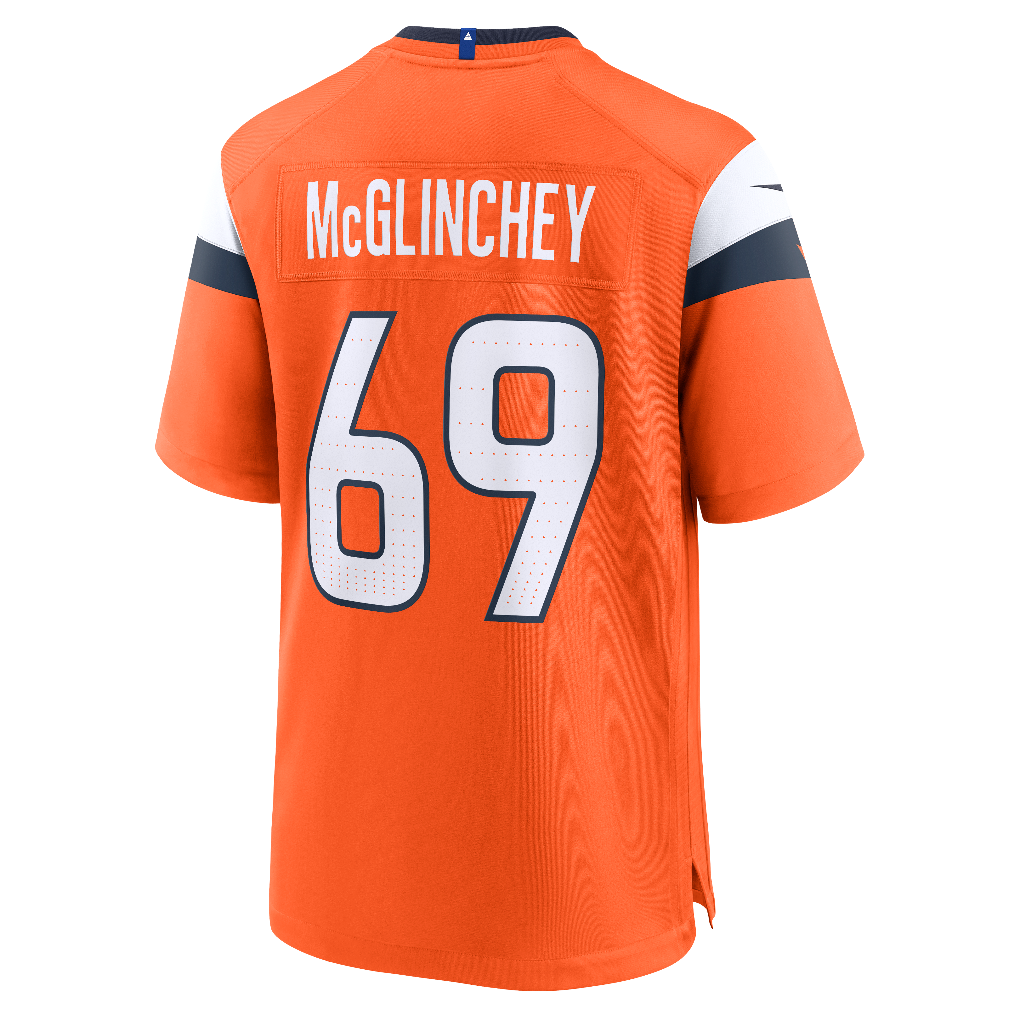 Mike McGlinchey Denver Broncos Game Jersey Orange NFL Football Fan Wear