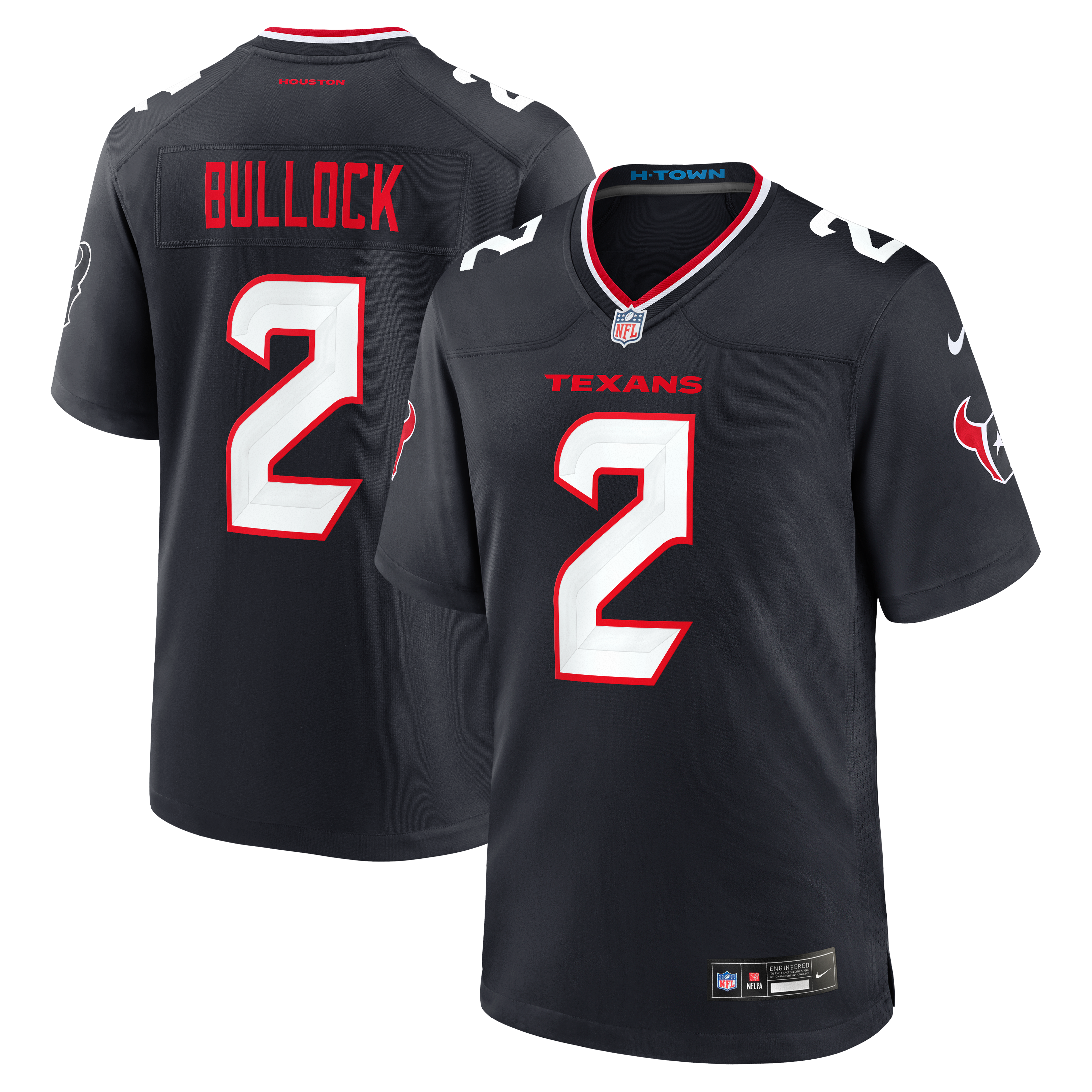 Calen Bullock Houston Texans Game Jersey Navy NFL Football Fan Wear