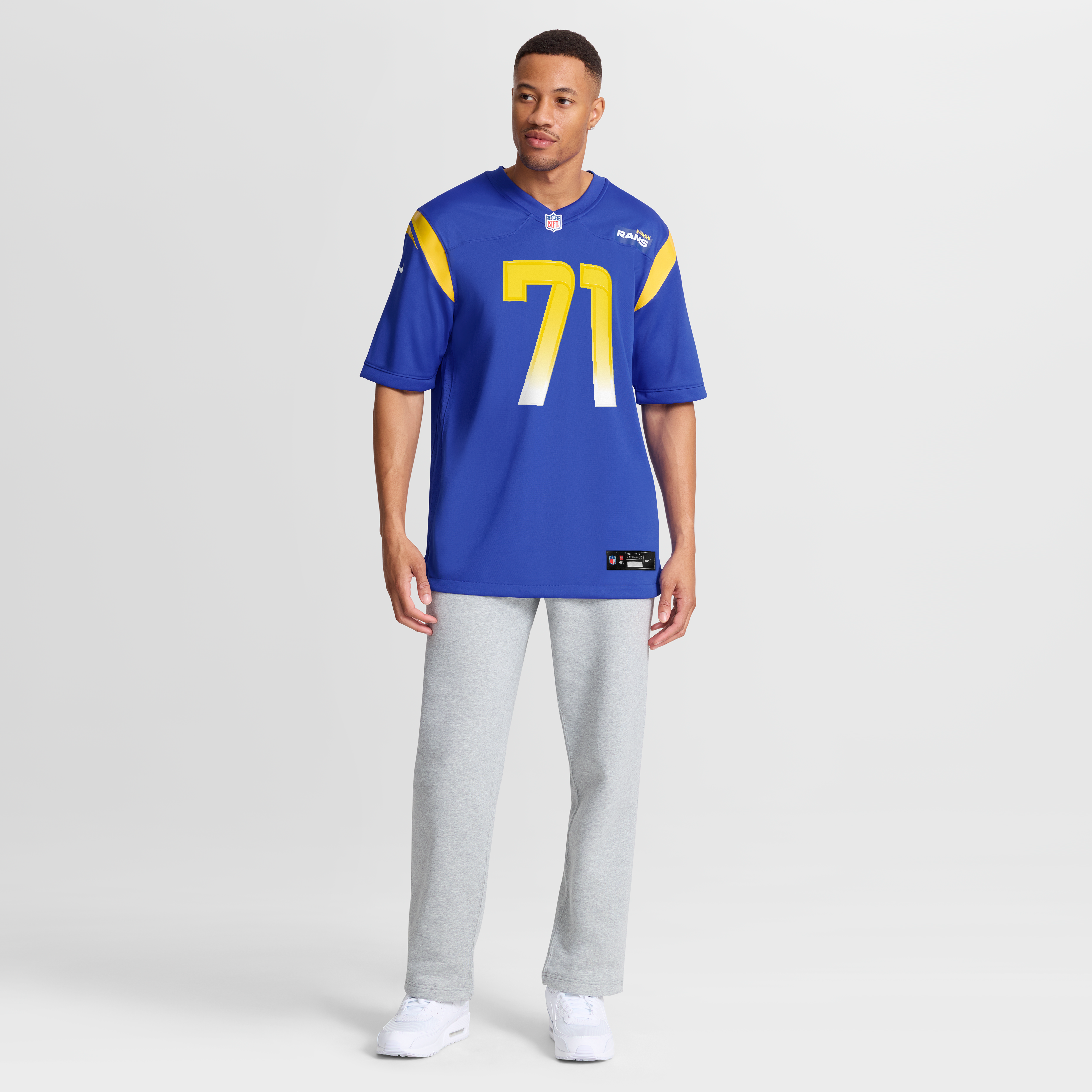 Warren McClendon Jr Los Angeles Rams Game Jersey Royal NFL Football Fan Wear
