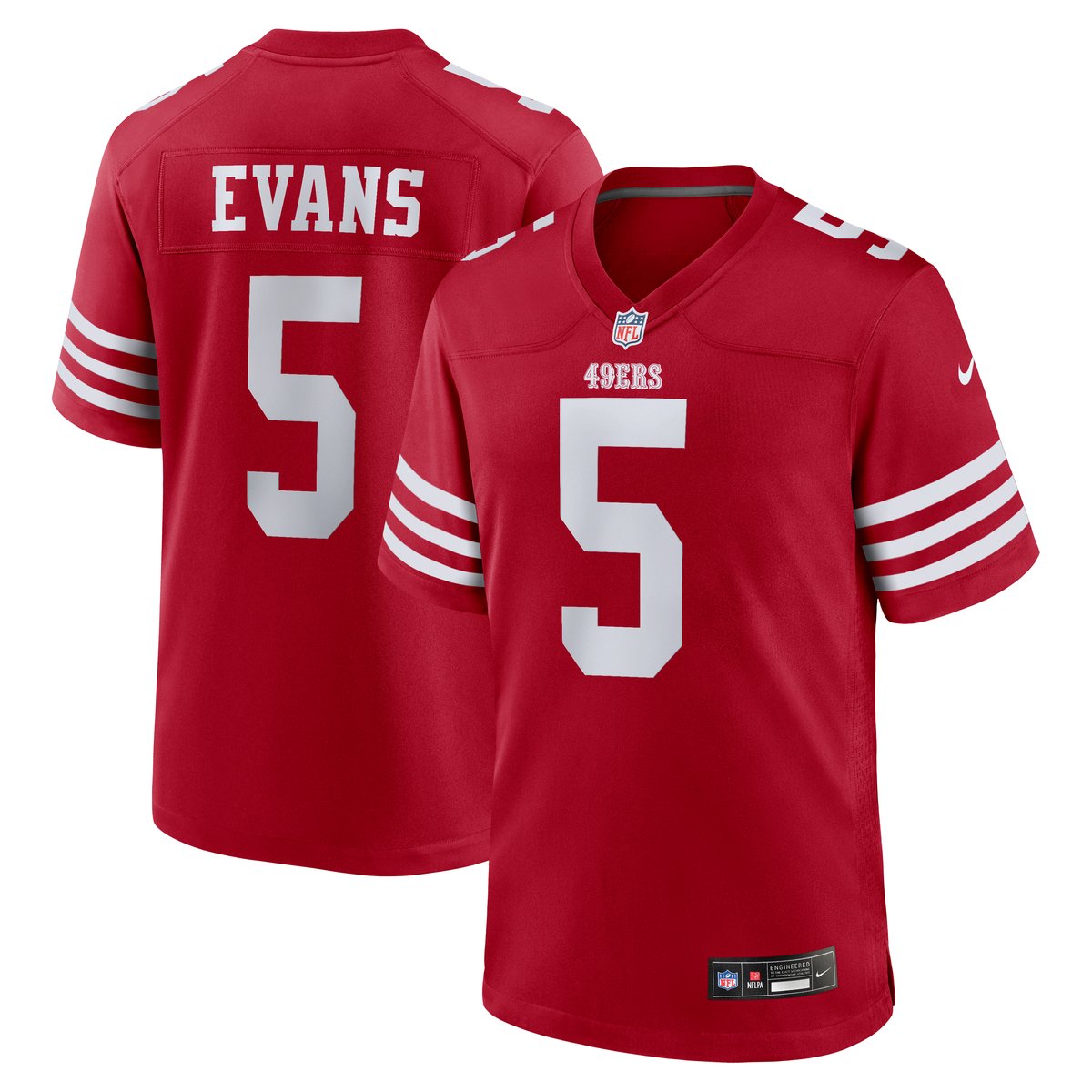 Mike Evans San Francisco 49ers Game Jersey Scarlet NFL Football Fan Wear