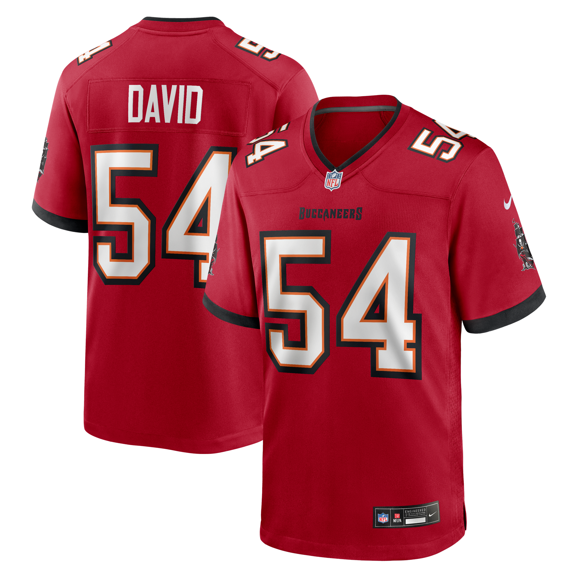 Lavonte David Tampa Bay Buccaneers Game Jersey Red NFL Football Fan Wear Lavonte David