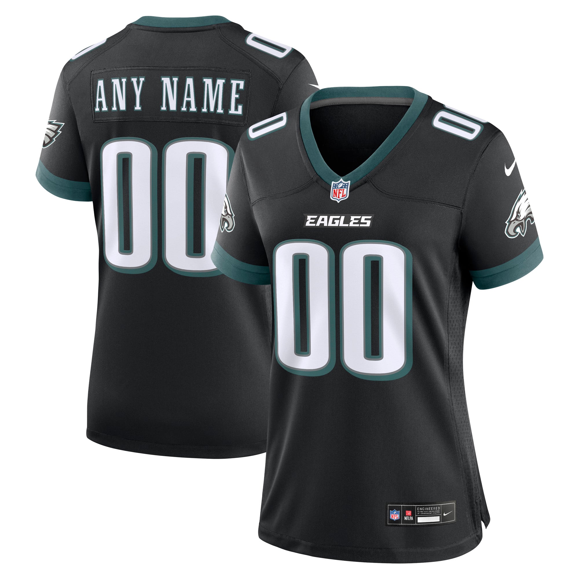 Philadelphia Eagles Game Jersey Black NFL Football Fan Wear Custom Number