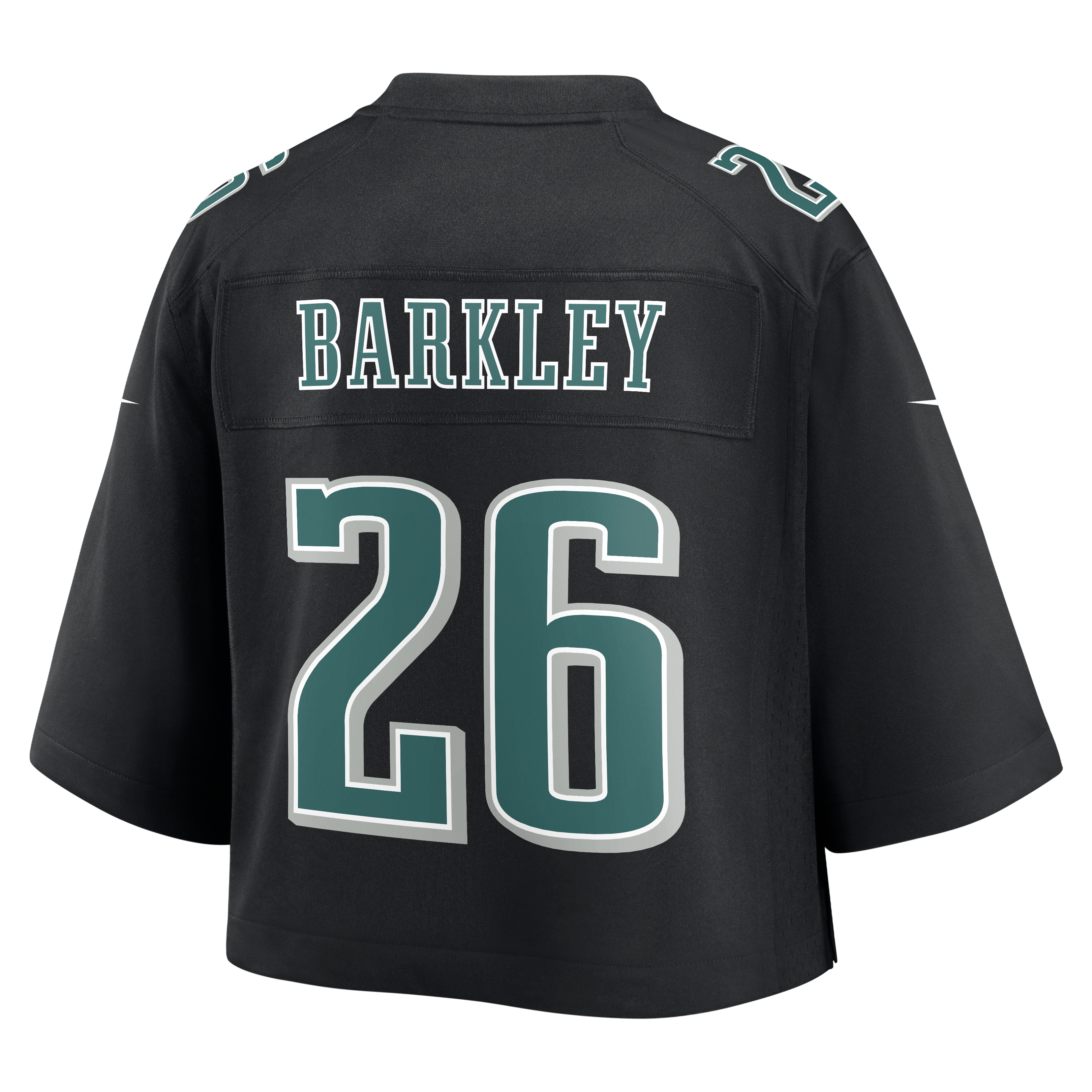 Saquon Barkley Cropped Philadelphia Eagles Game Jersey Black NFL Football Fan Wear Saquon Barkley Cropped