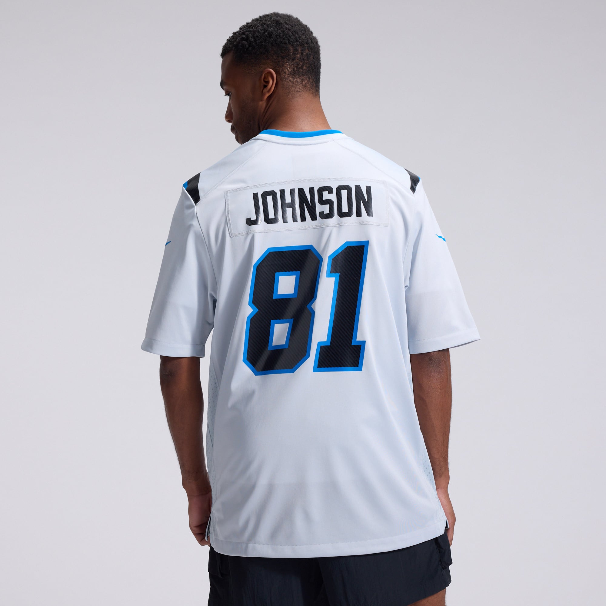 Calvin Johnson Detroit Lions Game Jersey Silver NFL Football Fan Wear Calvin Johnson