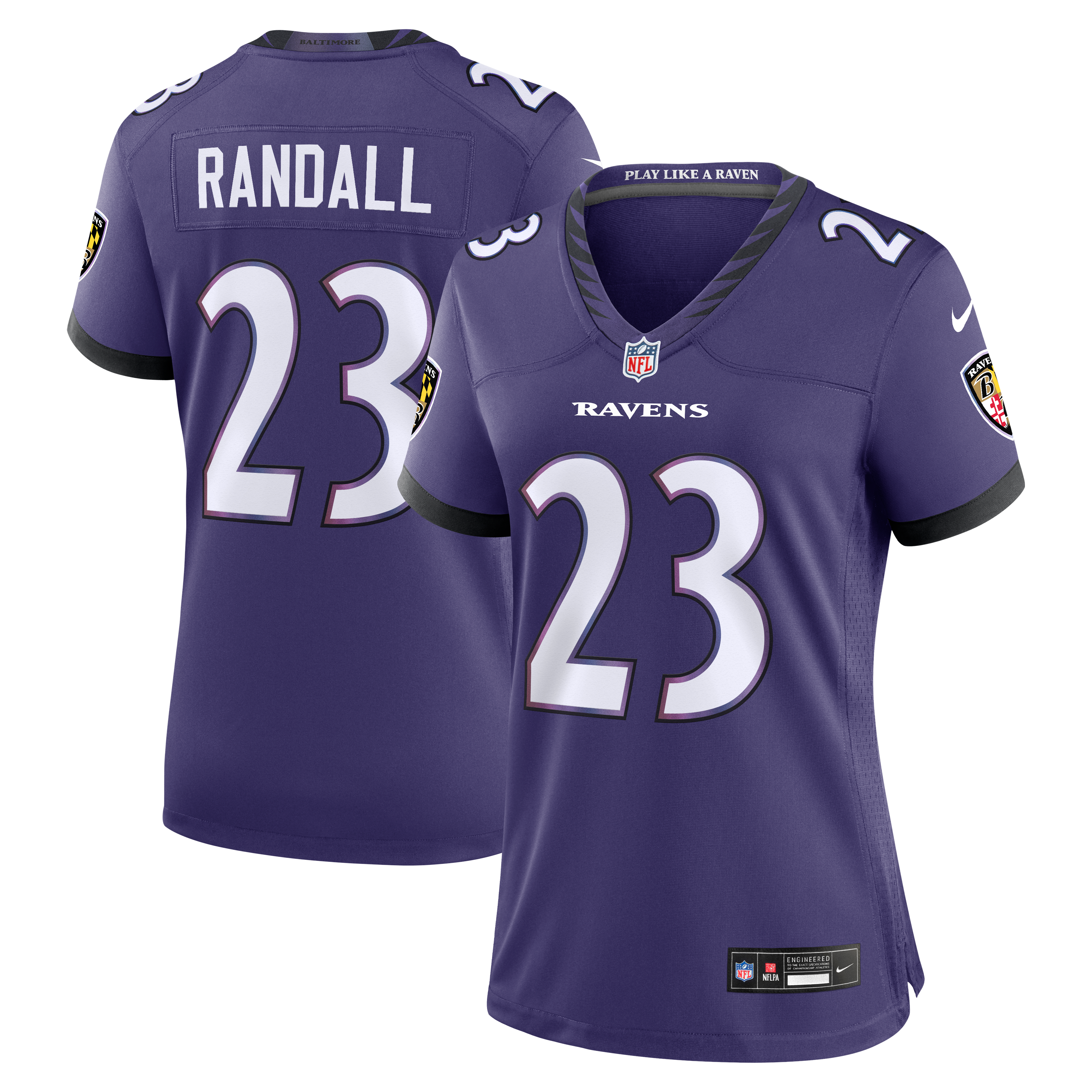 Adam Randall Baltimore Ravens Game Jersey Purple NFL Football Fan Wear