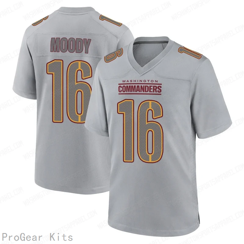 Jake Moody Atmosphere Washington Commanders Game Jersey No.16 Gray NFL Football Fan Wear