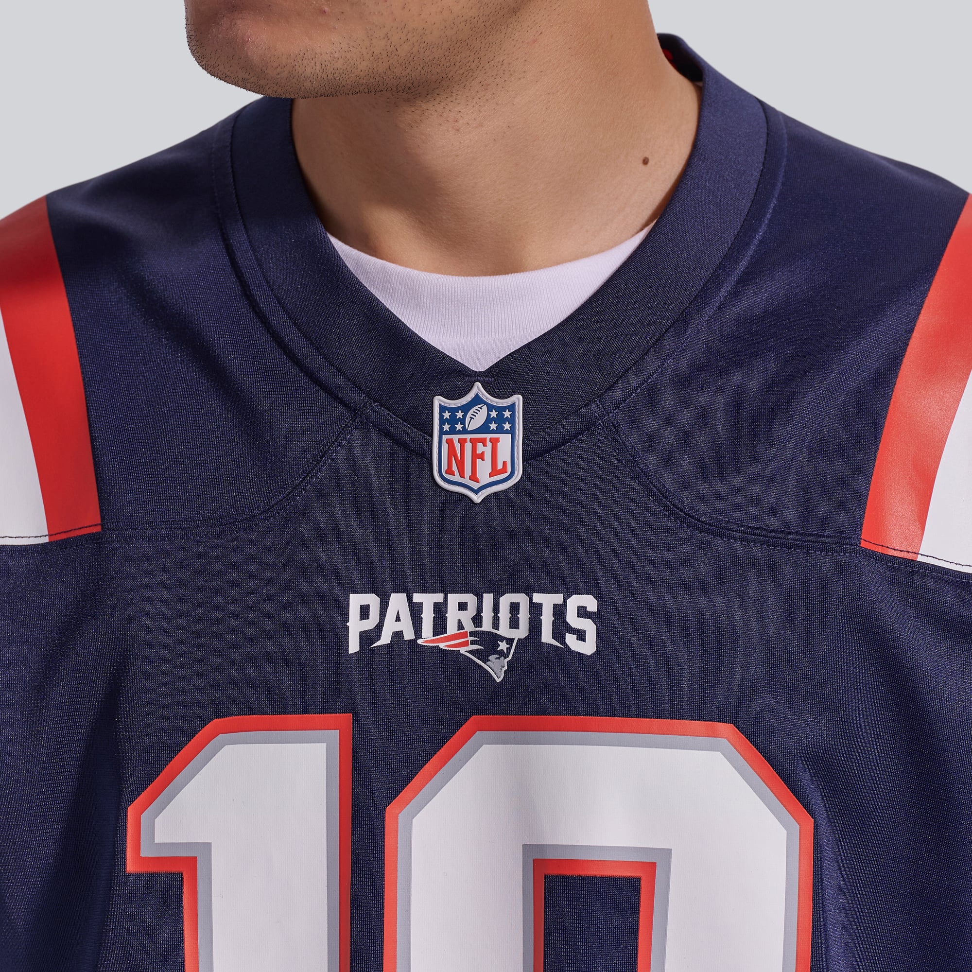 Drake Maye New England Patriots Player Jersey Navy NFL Football Fan Wear