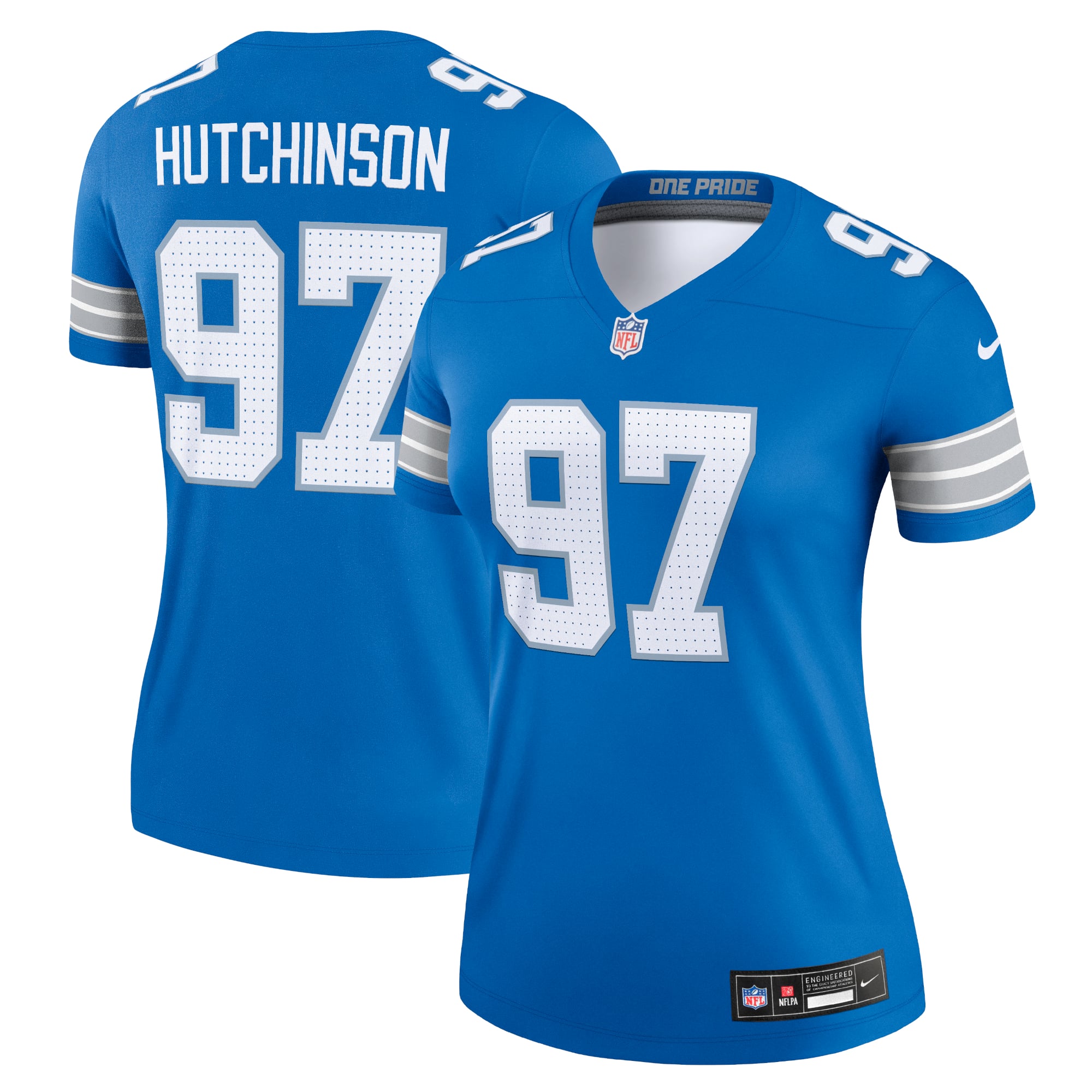 Aidan Hutchinson Performance Detroit Lions Player Jersey Blue NFL Football Fan Wear Aidan Hutchinson Performance