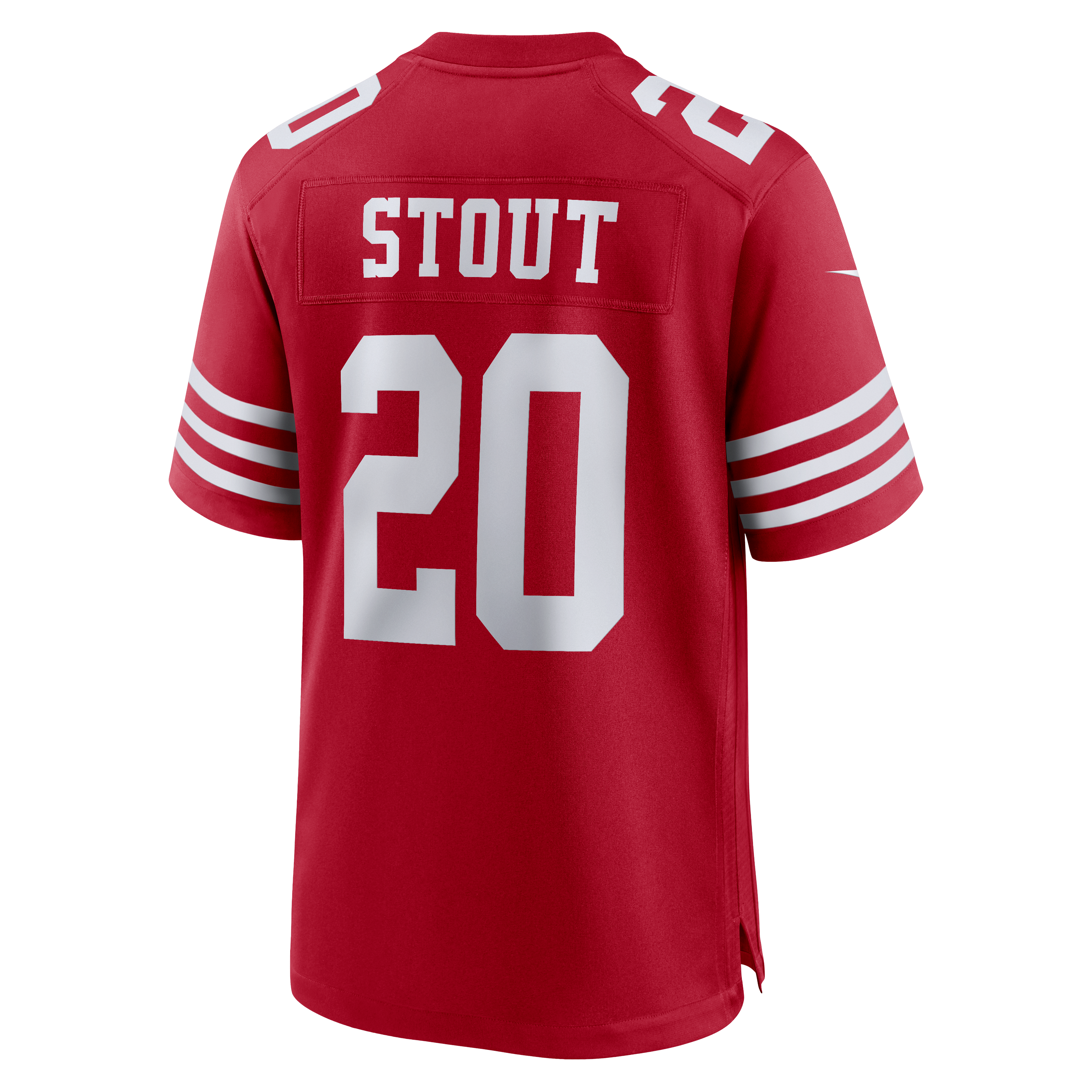 Upton Stout San Francisco 49ers Game Jersey Scarlet NFL Football Fan Wear Upton Stout