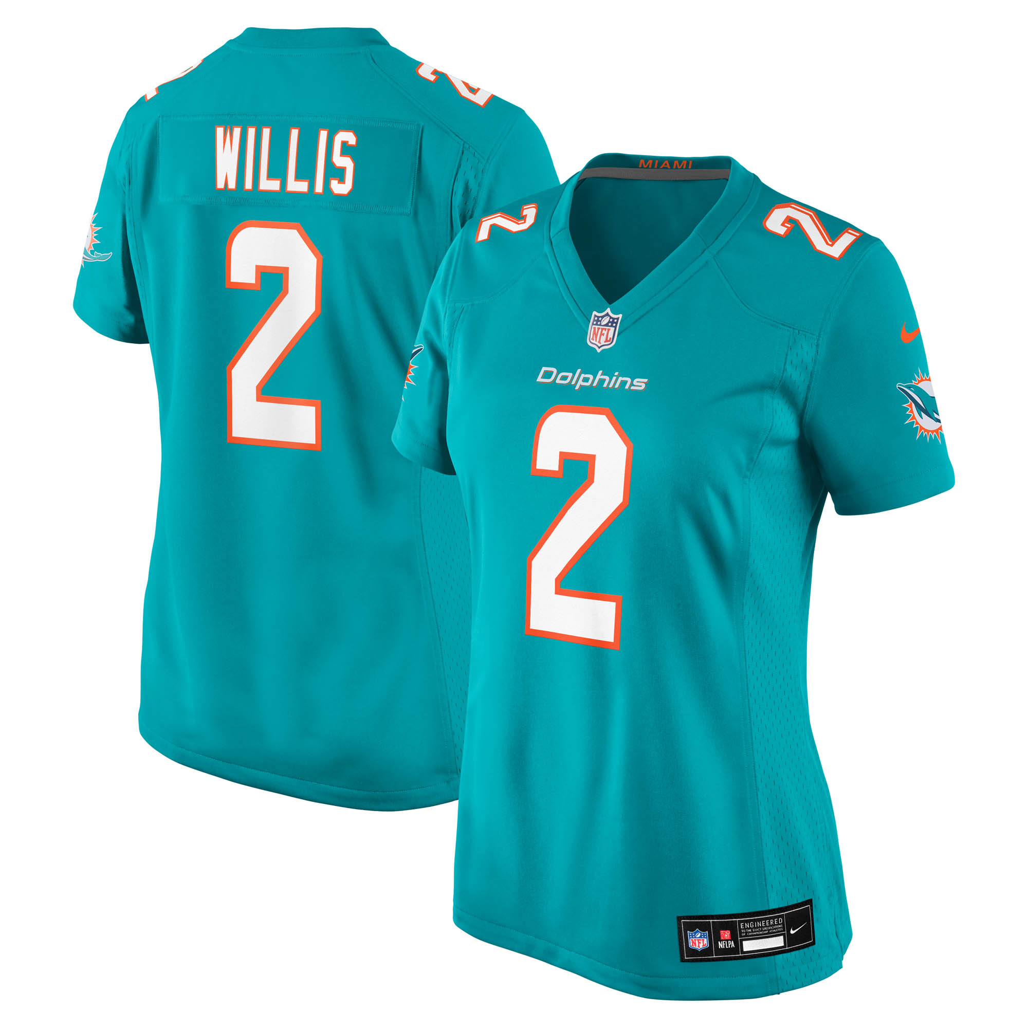 Malik Willis Miami Dolphins Game Jersey Aqua NFL Football Fan Wear