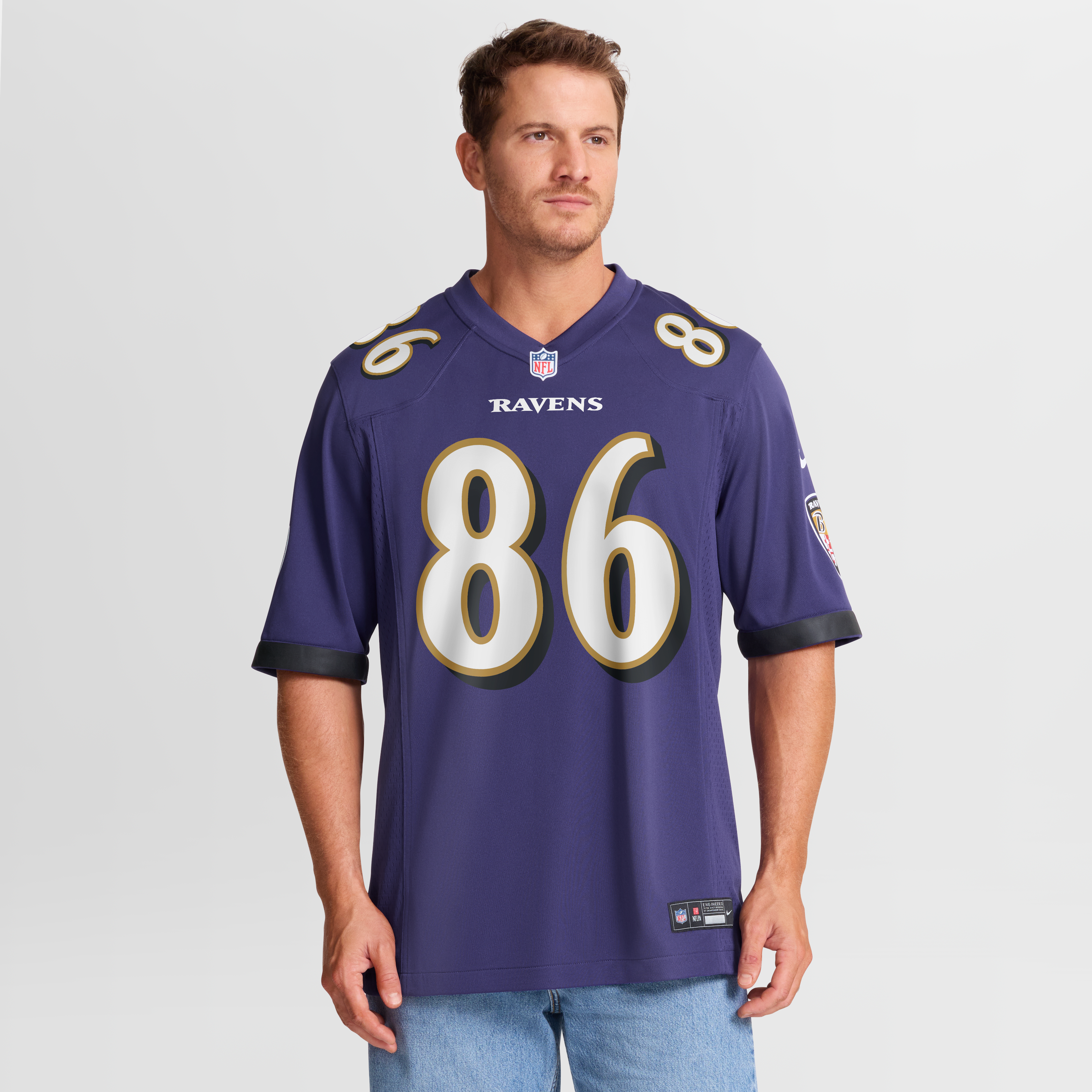 Cornelius Johnson Baltimore Ravens Game Jersey Purple NFL Football Fan Wear