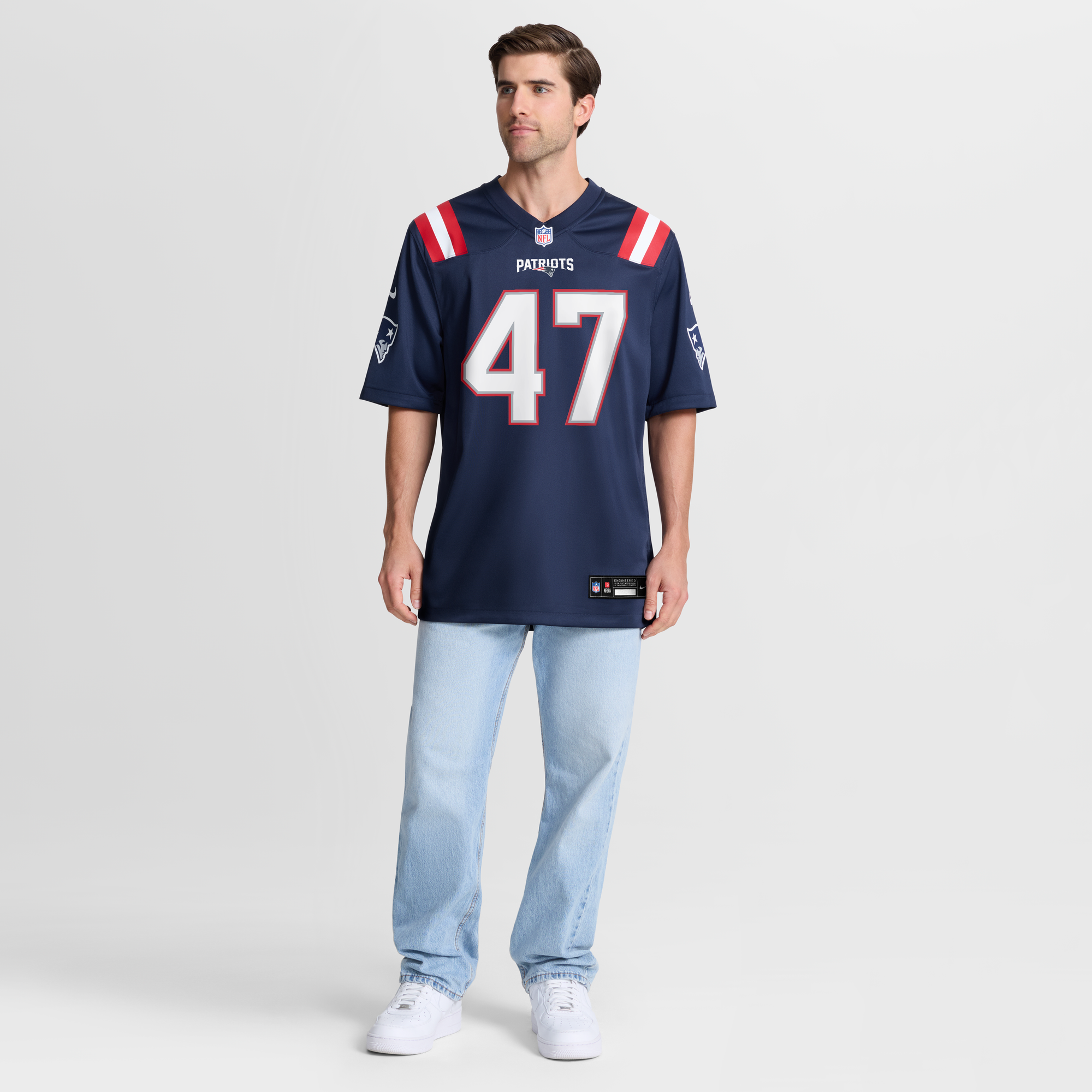 Julian Ashby New England Patriots Game Jersey Navy NFL Football Fan Wear Julian Ashby