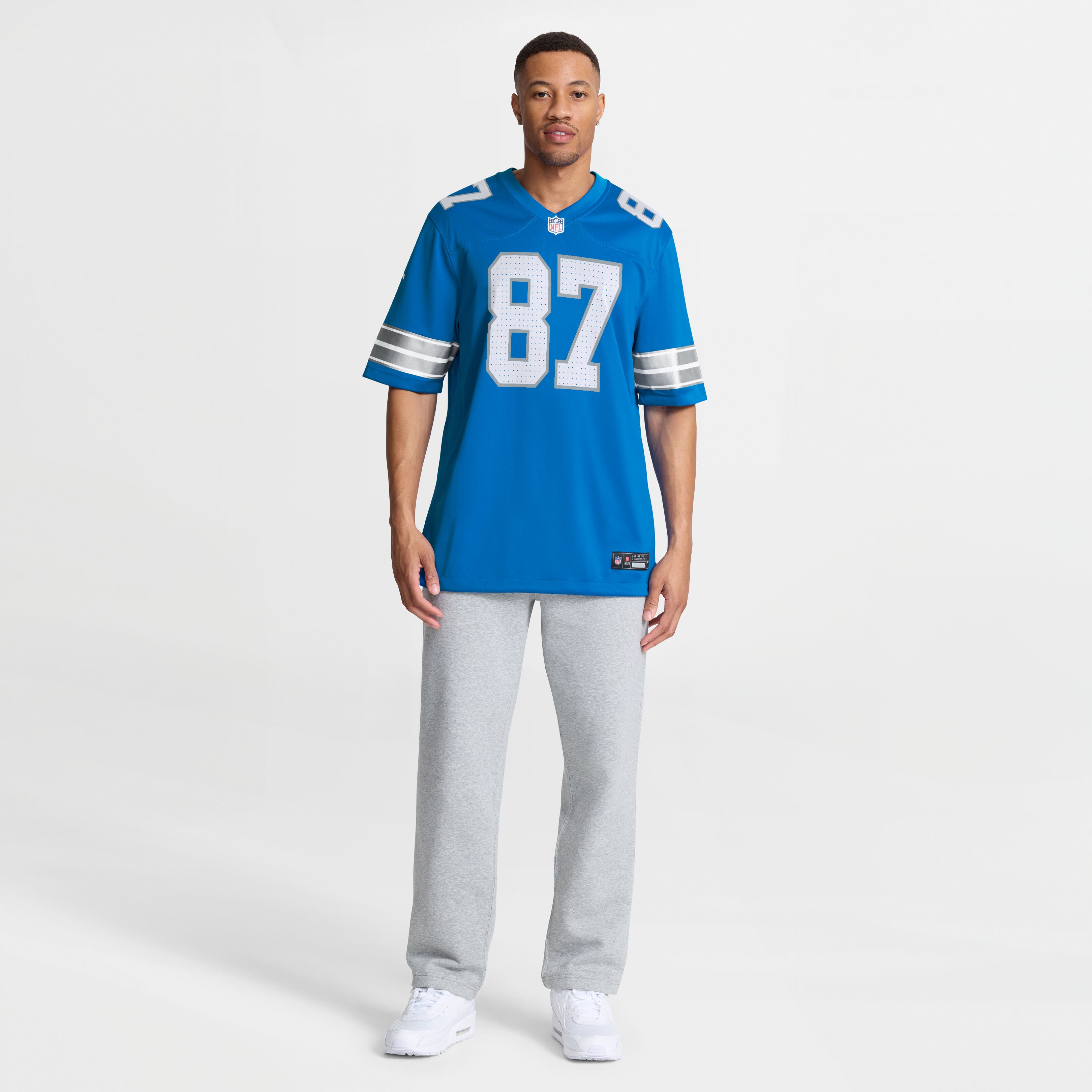 Sam LaPorta Detroit Lions Game Jersey Blue NFL Football Fan Wear
