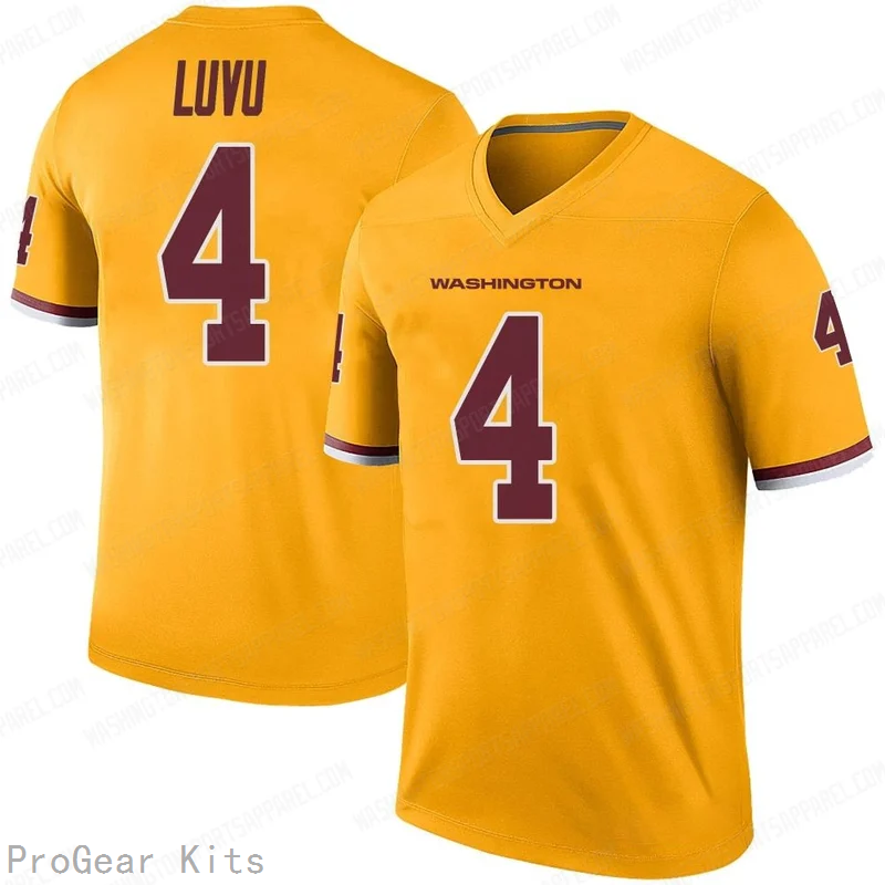 Frankie Luvu Rush Washington Commanders Jersey No.4 Gold NFL Football Fan Wear