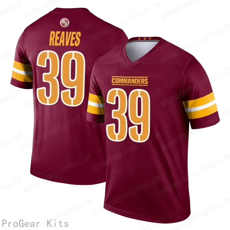 Jeremy Reaves Washington Commanders Game Jersey No.39 Burgundy NFL Football Fan Wear