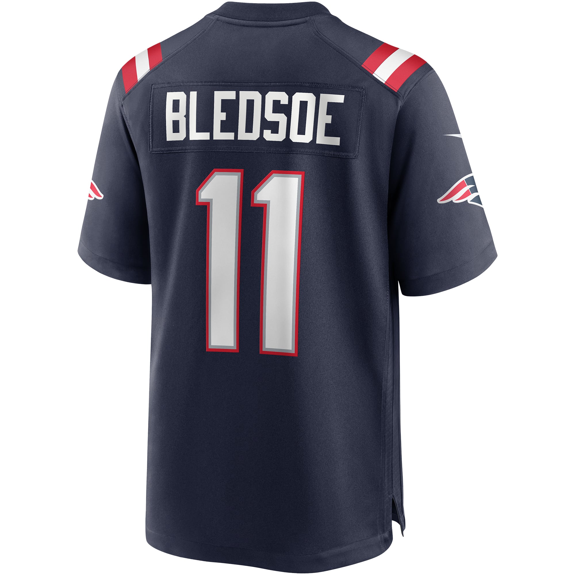 Drew Bledsoe Retired New England Patriots Player Jersey Navy NFL Football Fan Wear