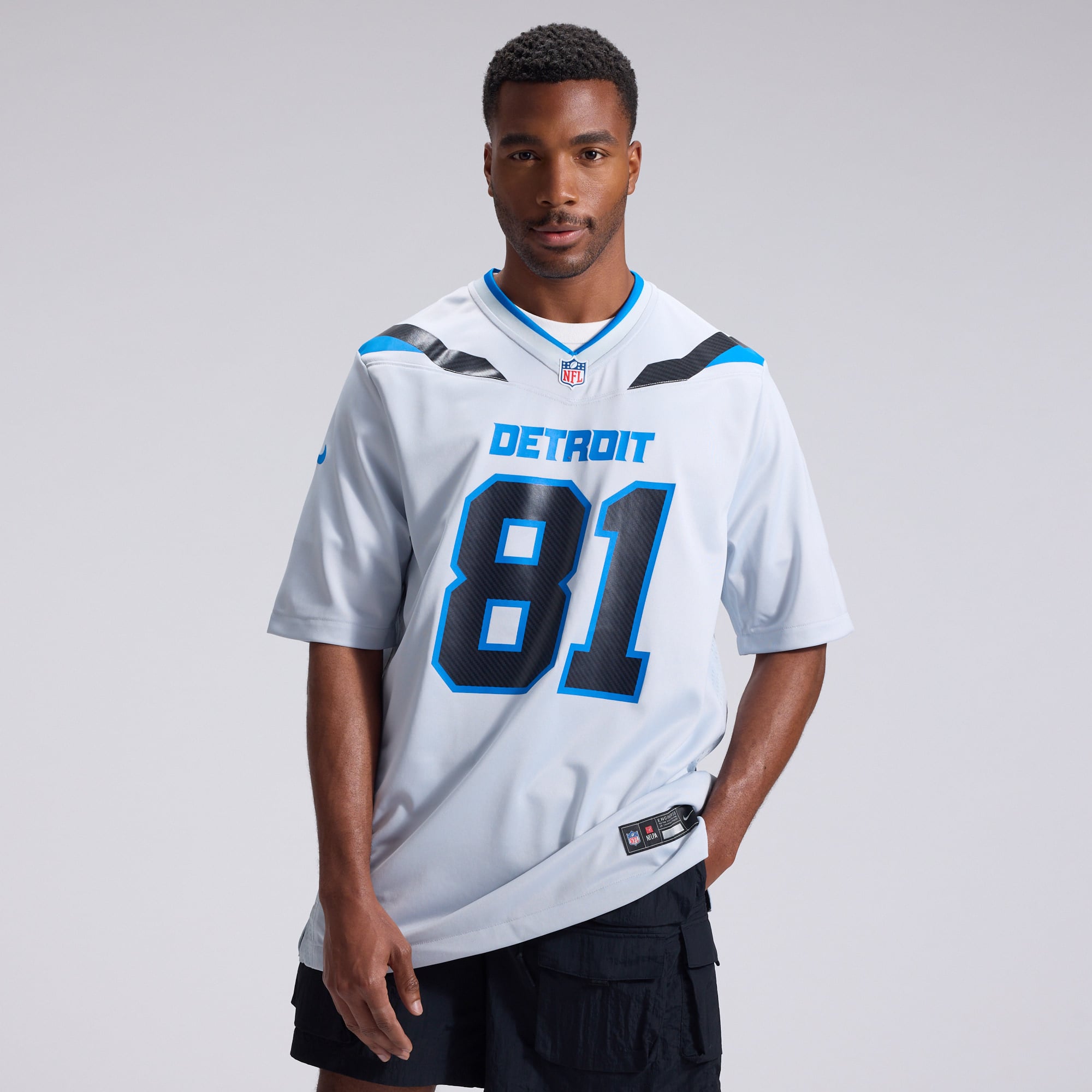 Calvin Johnson Detroit Lions Game Jersey Silver NFL Football Fan Wear