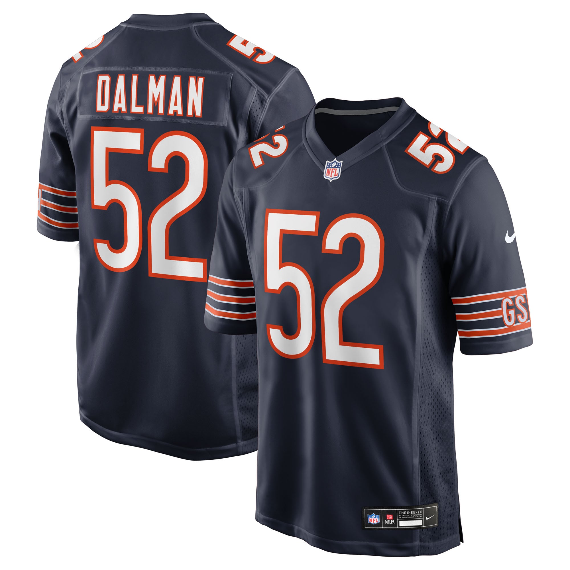 Drew Dalman Chicago Bears Game Jersey Navy NFL Football Fan Wear