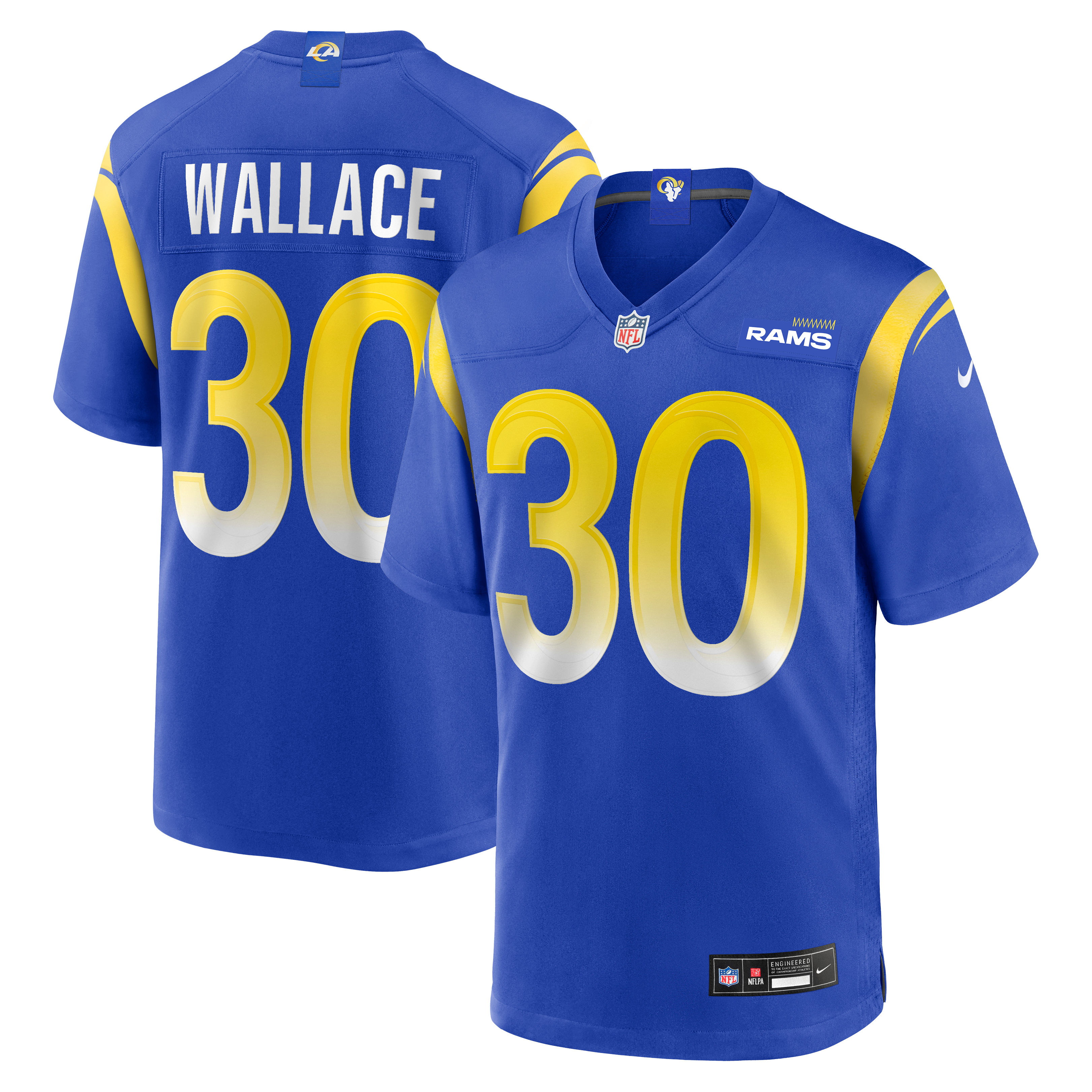 Josh Wallace Los Angeles Rams Game Jersey Royal NFL Football Fan Wear Josh Wallace