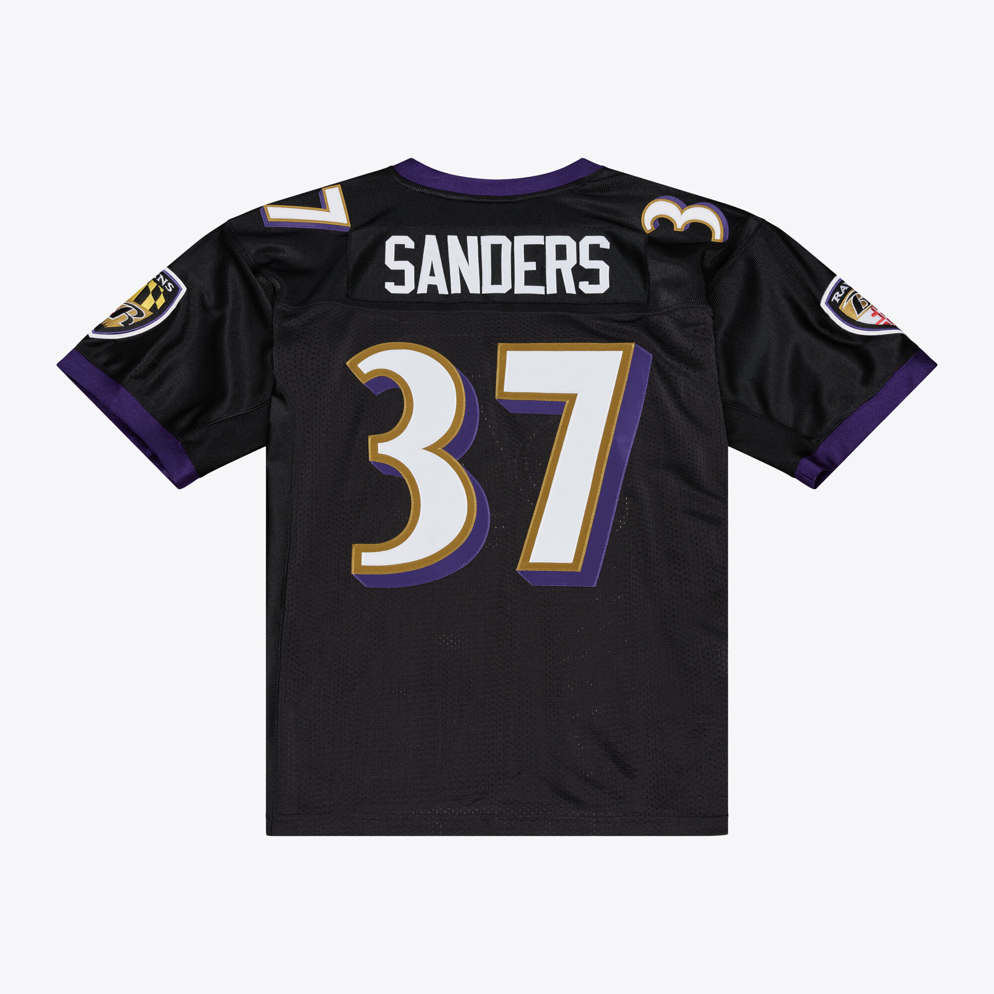 Deion Sanders Baltimore Ravens Throwback Jersey Black NFL Football Fan Wear Deion Sanders