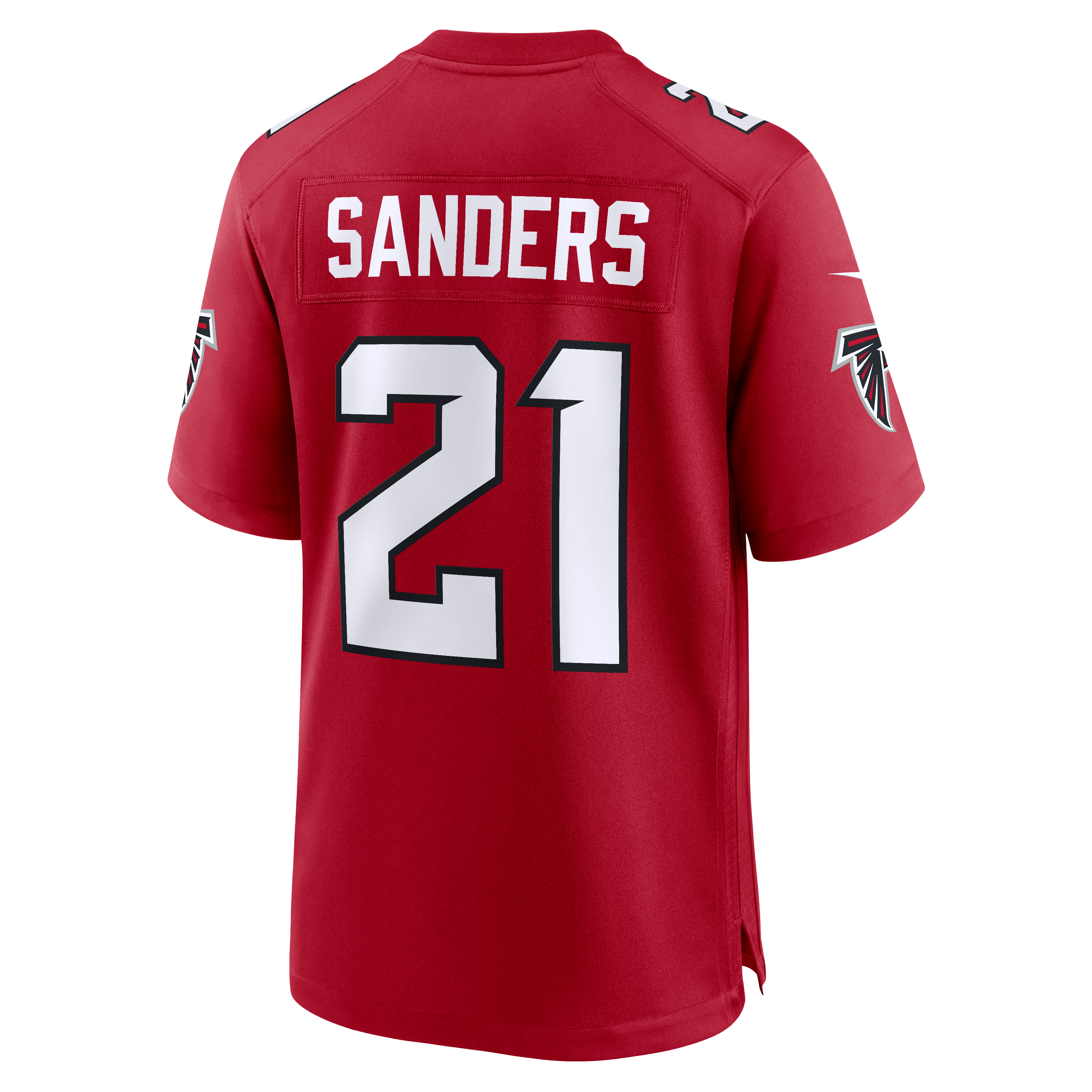 Deion Sanders Retired Atlanta Falcons Game Jersey Red NFL Football Fan Wear