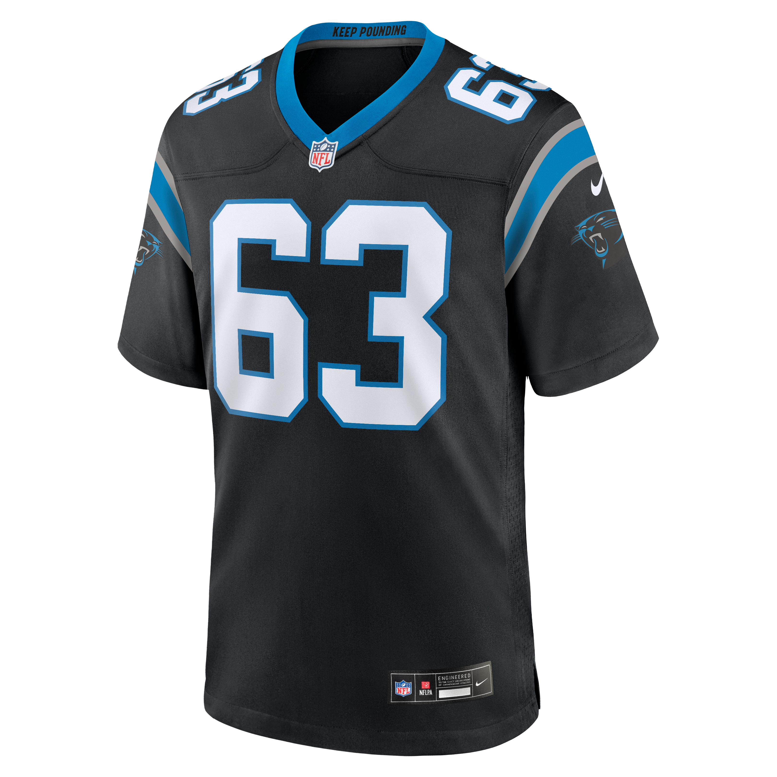 Rasheed Walker Carolina Panthers Game Jersey Black NFL Football Fan Wear Rasheed Walker