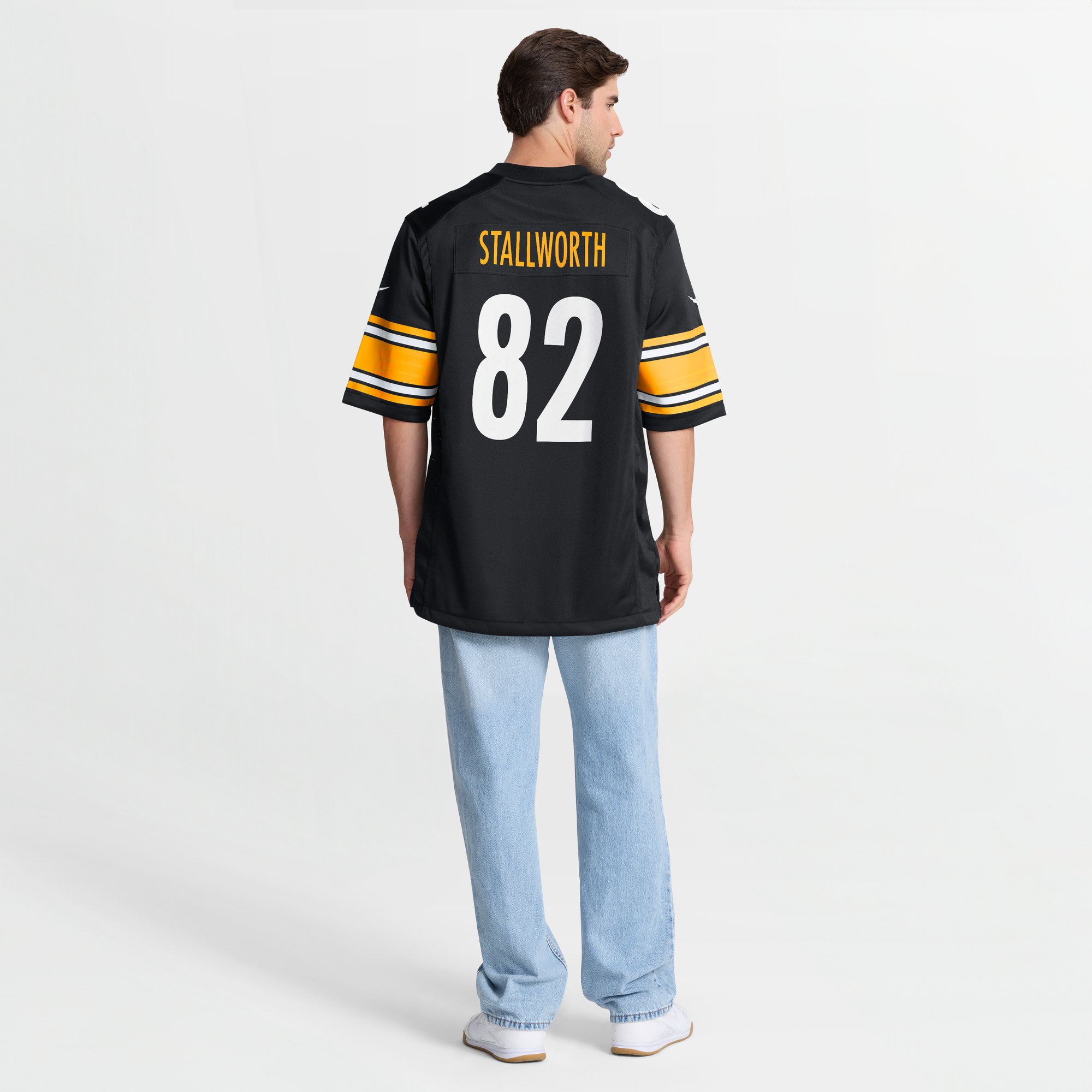 Retired John Stallworth Pittsburgh Steelers Player Jersey Black NFL Football Fan Wear