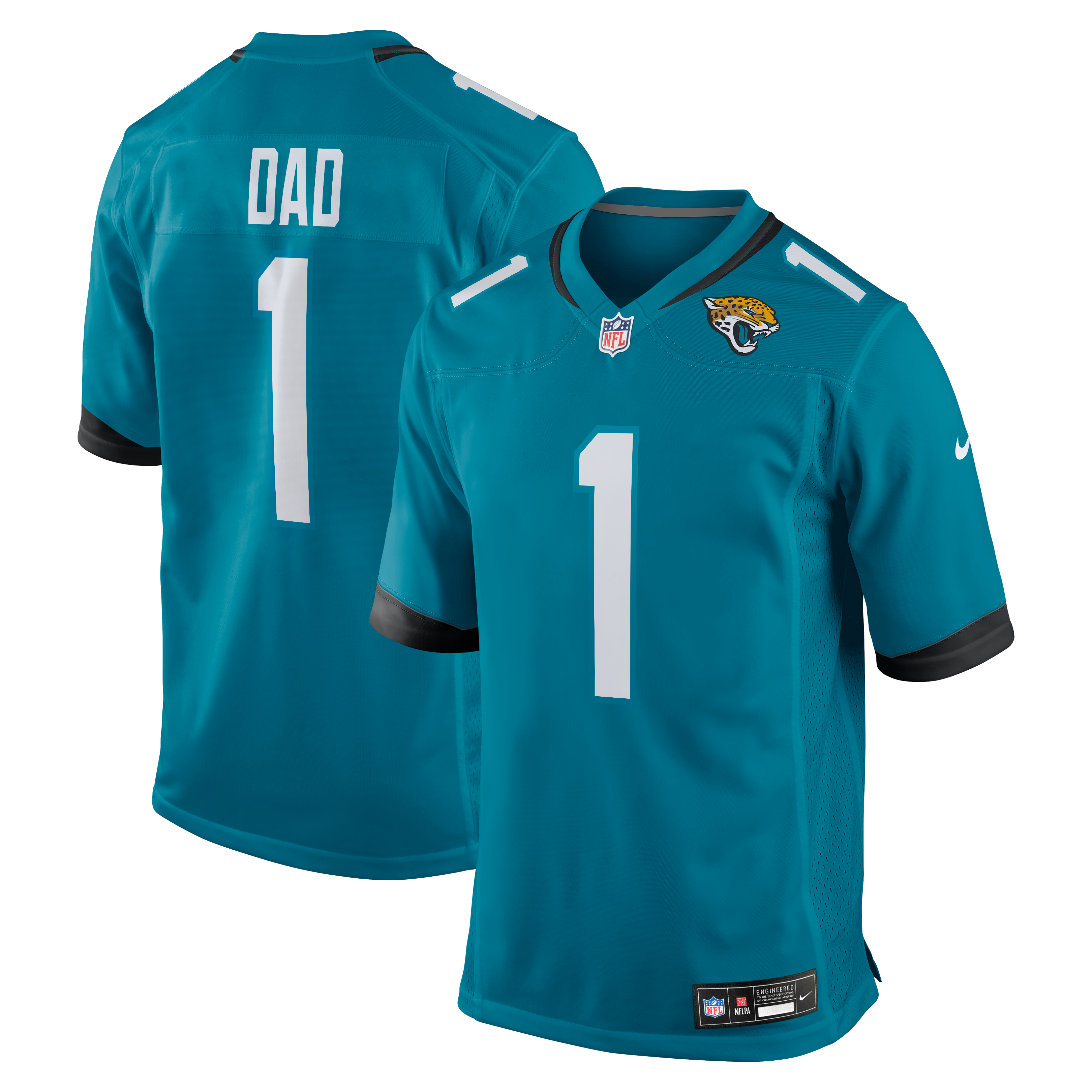 Jacksonville Jaguars Game Jersey No.1 Teal NFL Football Fan Wear No.1
