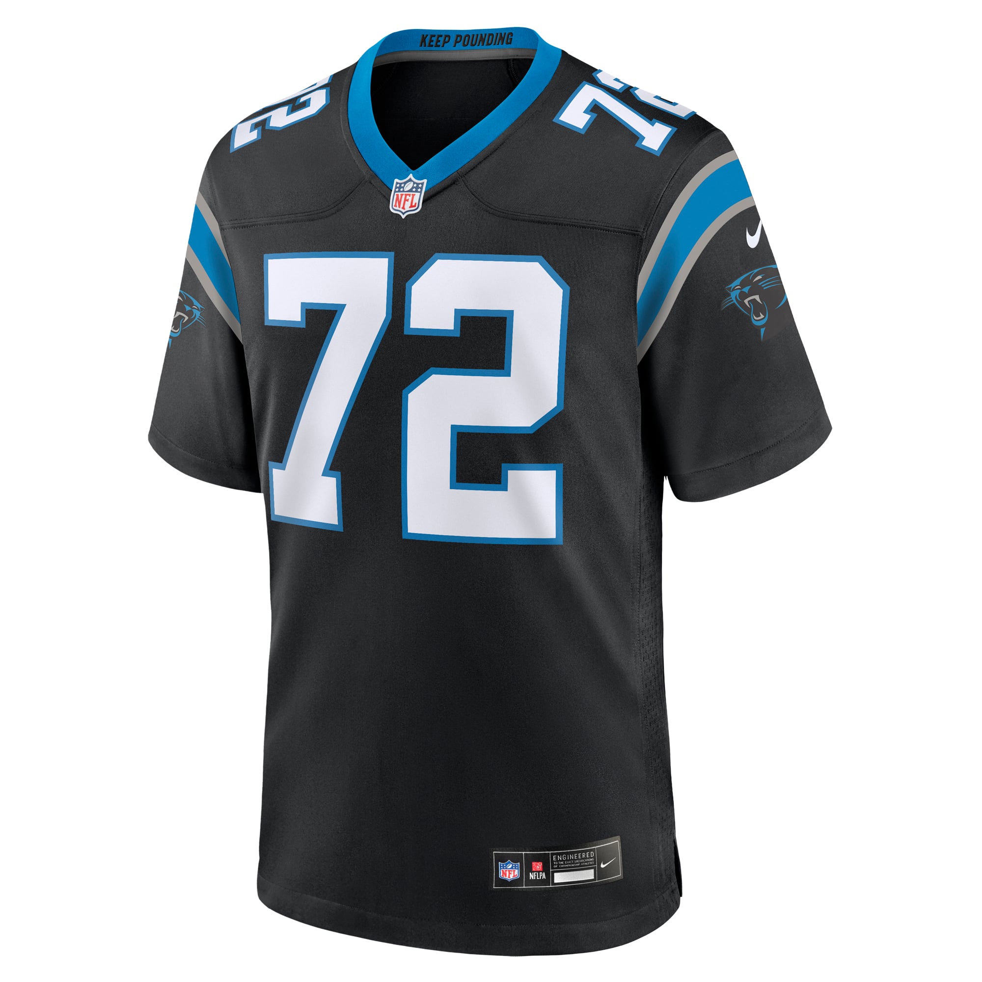Taylor Moton Carolina Panthers Game Jersey Black NFL Football Fan Wear Taylor Moton