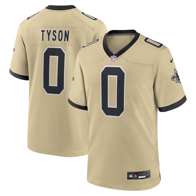 Jordyn Tyson Round New Orleans Saints Game Jersey No.8 Gold NFL Football Fan Wear