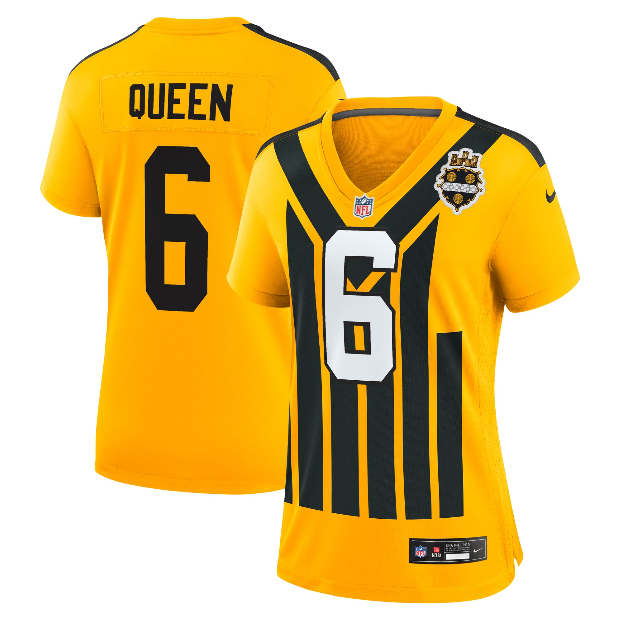 Patrick Queen Pittsburgh Steelers Game Jersey Gold NFL Football Fan Wear Patrick Queen