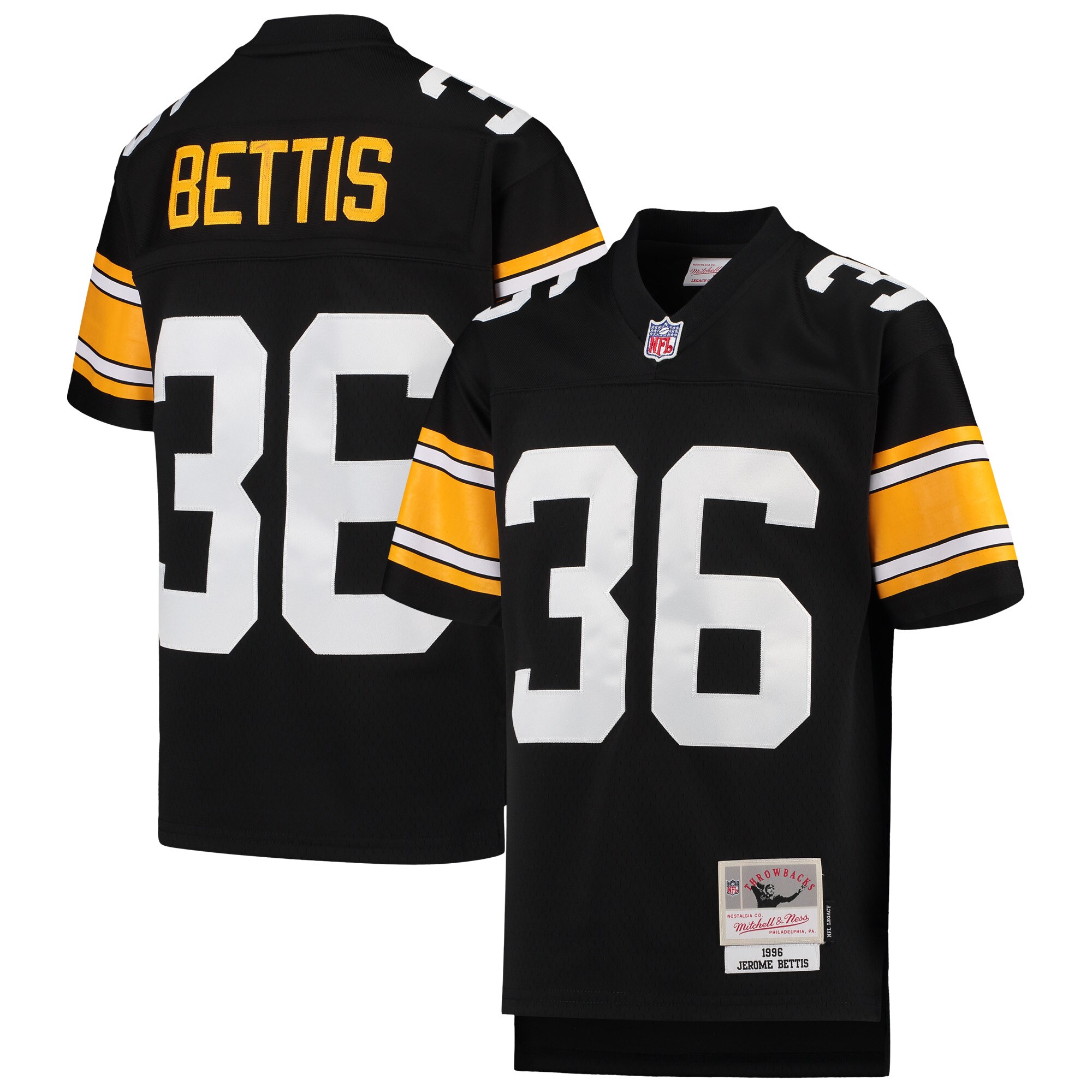 Jerome Bettis Pittsburgh Steelers Replica Jersey Black NFL Football Fan Wear