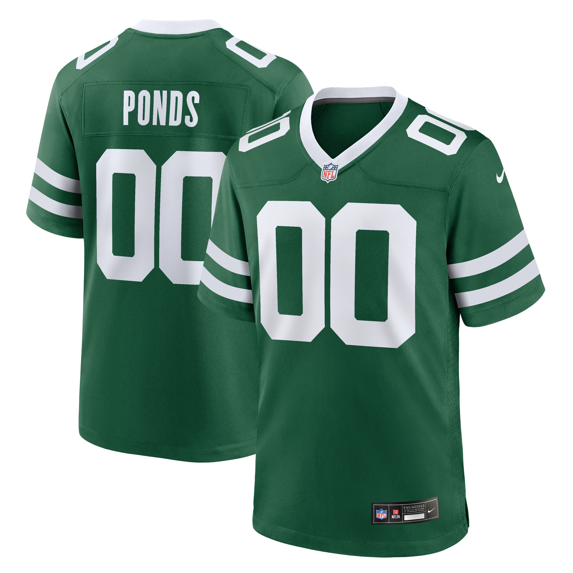 DAngelo Ponds New York Jets Game Jersey Green NFL Football Fan Wear DAngelo Ponds