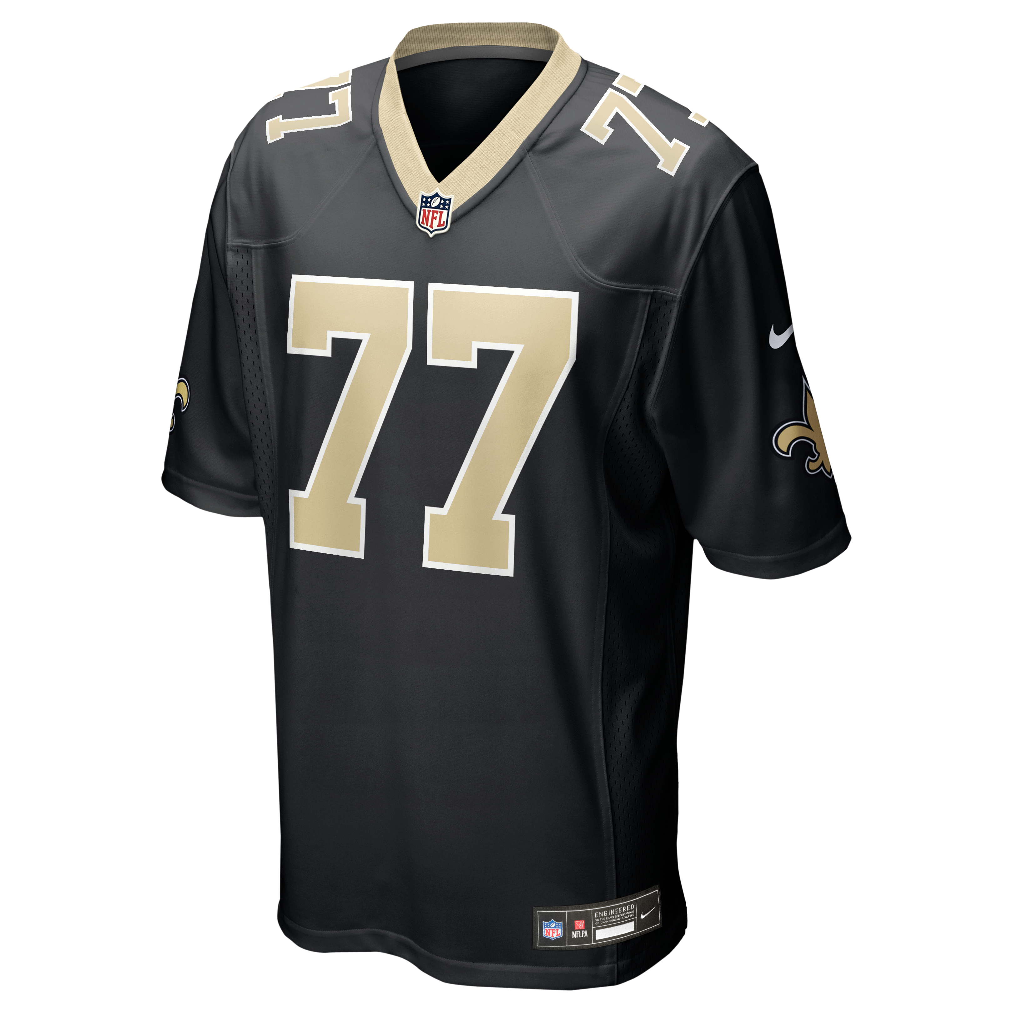 Dillon Radunz New Orleans Saints Game Jersey Black NFL Football Fan Wear
