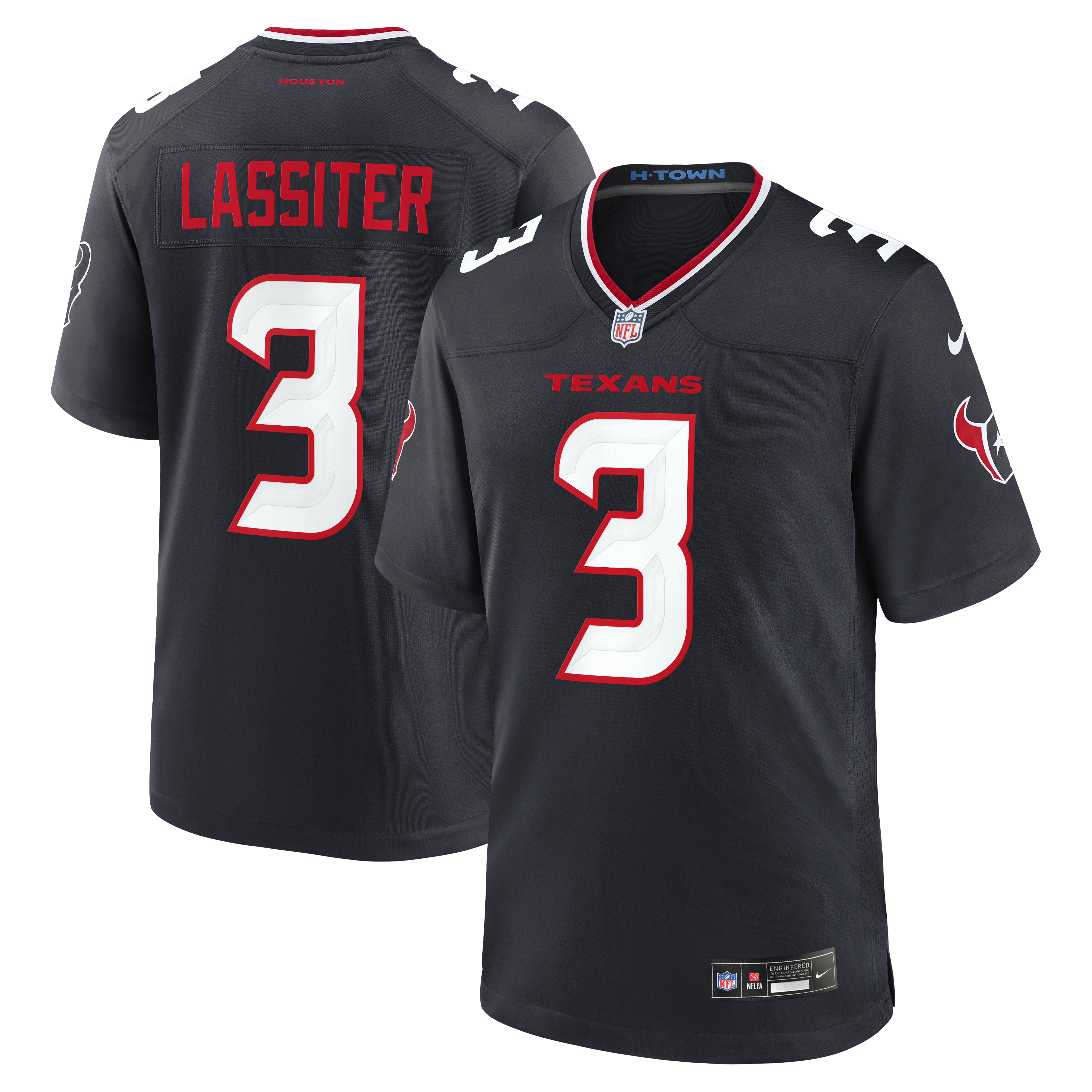 Kamari Lassiter Houston Texans Game Jersey Navy NFL Football Fan Wear
