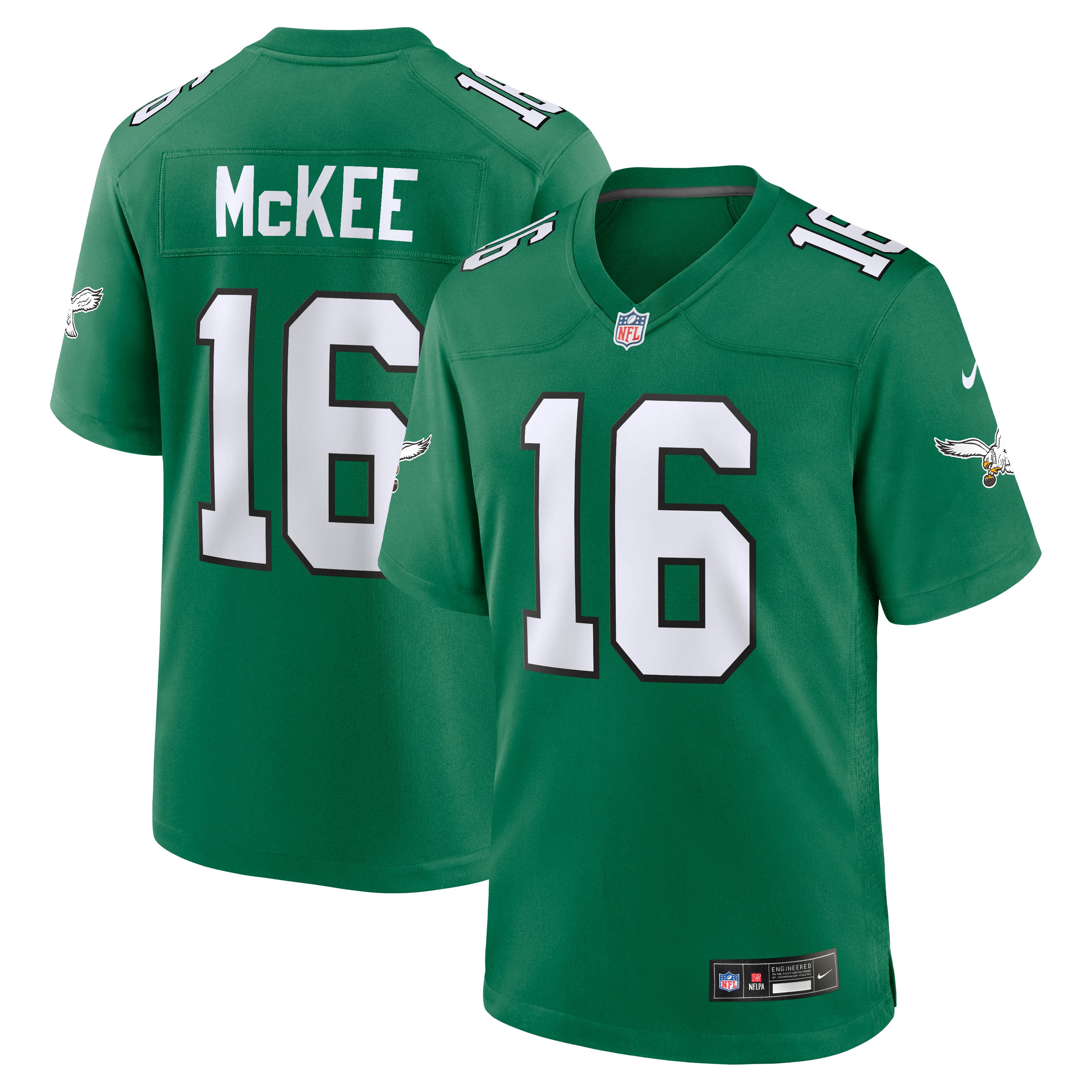 Tanner McKee Philadelphia Eagles Game Jersey Kelly Green NFL Football Fan Wear